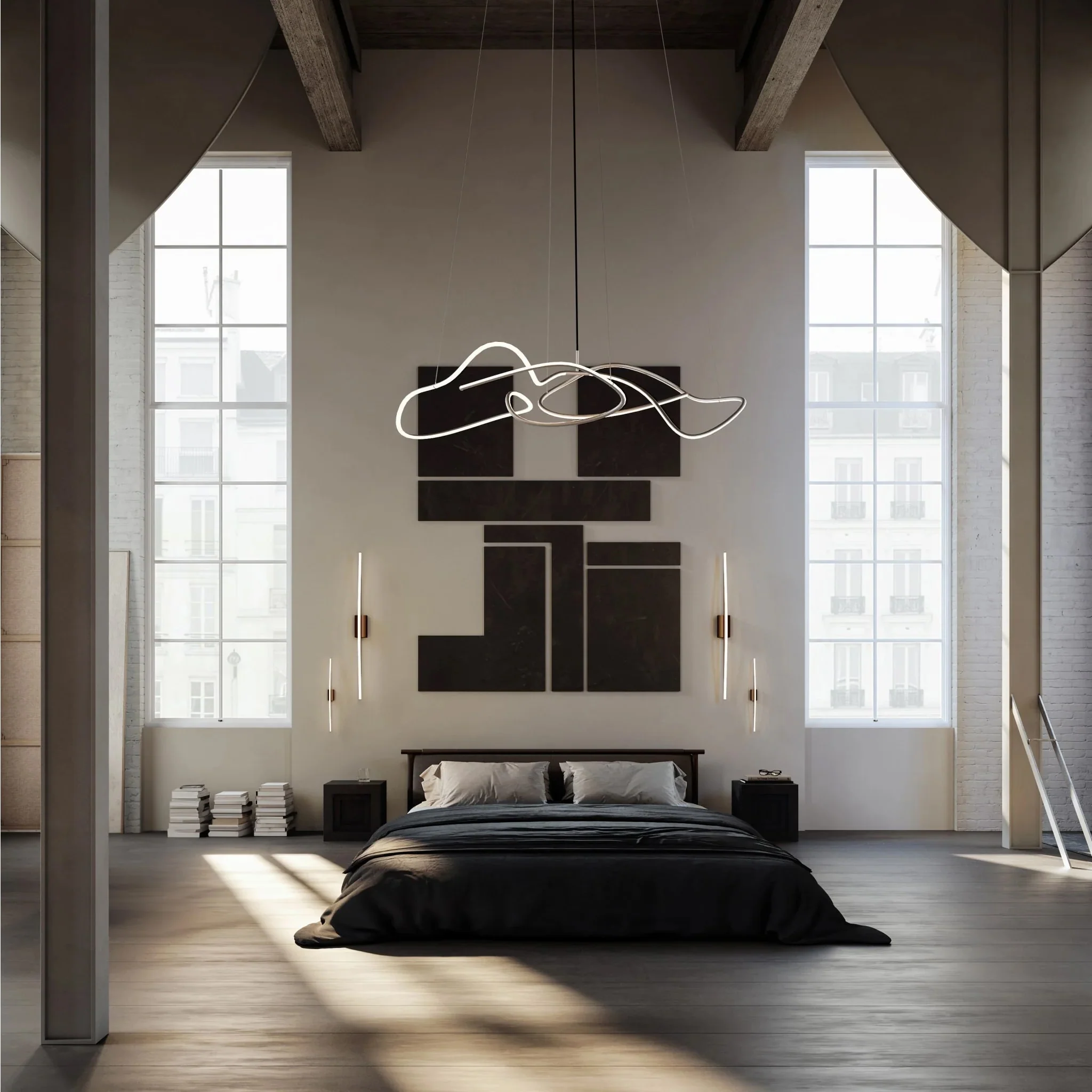 101 COPENHAGEN Ghost Chandelier, Big, Chrome - Image 3