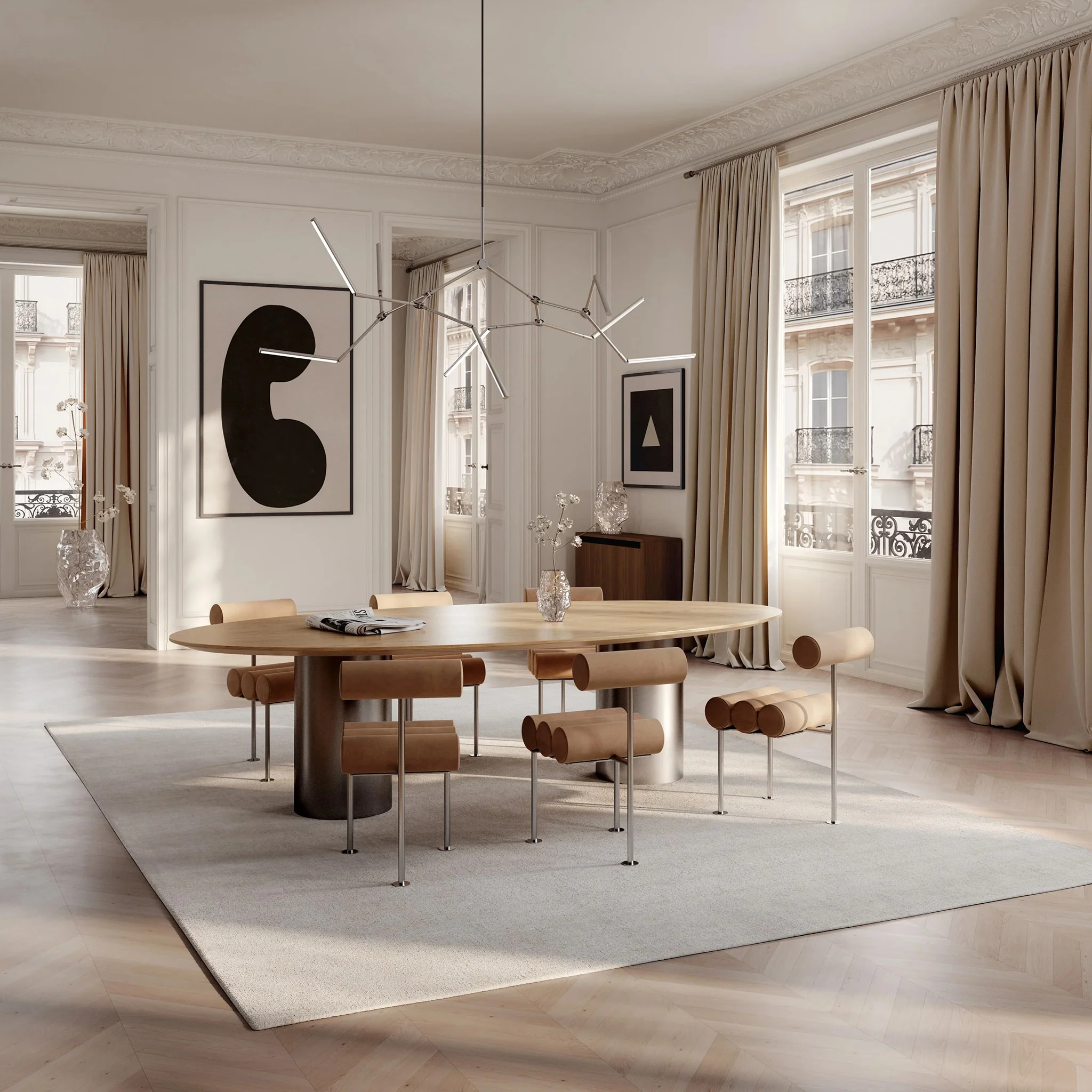 PRE-ORDER │ 101 COPENHAGEN Hiro Dining Chair, Stainless Steel/Nubuck - Image 3