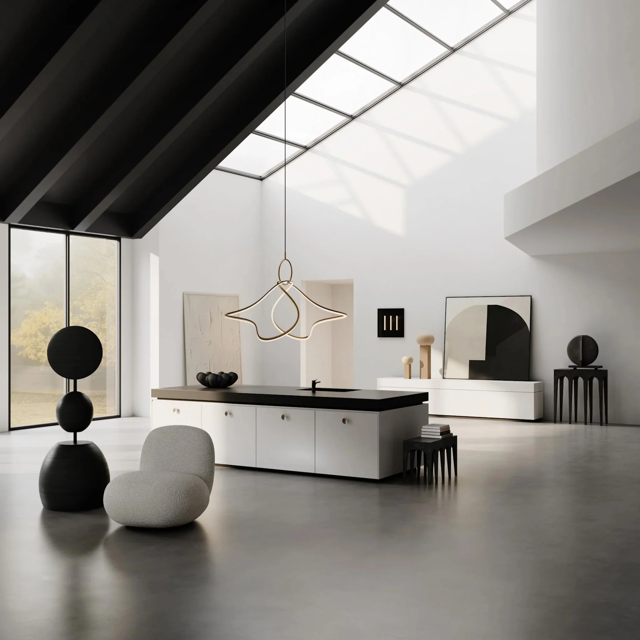 PRE-ORDER │ 101 COPENHAGEN Kumo Chandelier, Big, Brass - Image 3