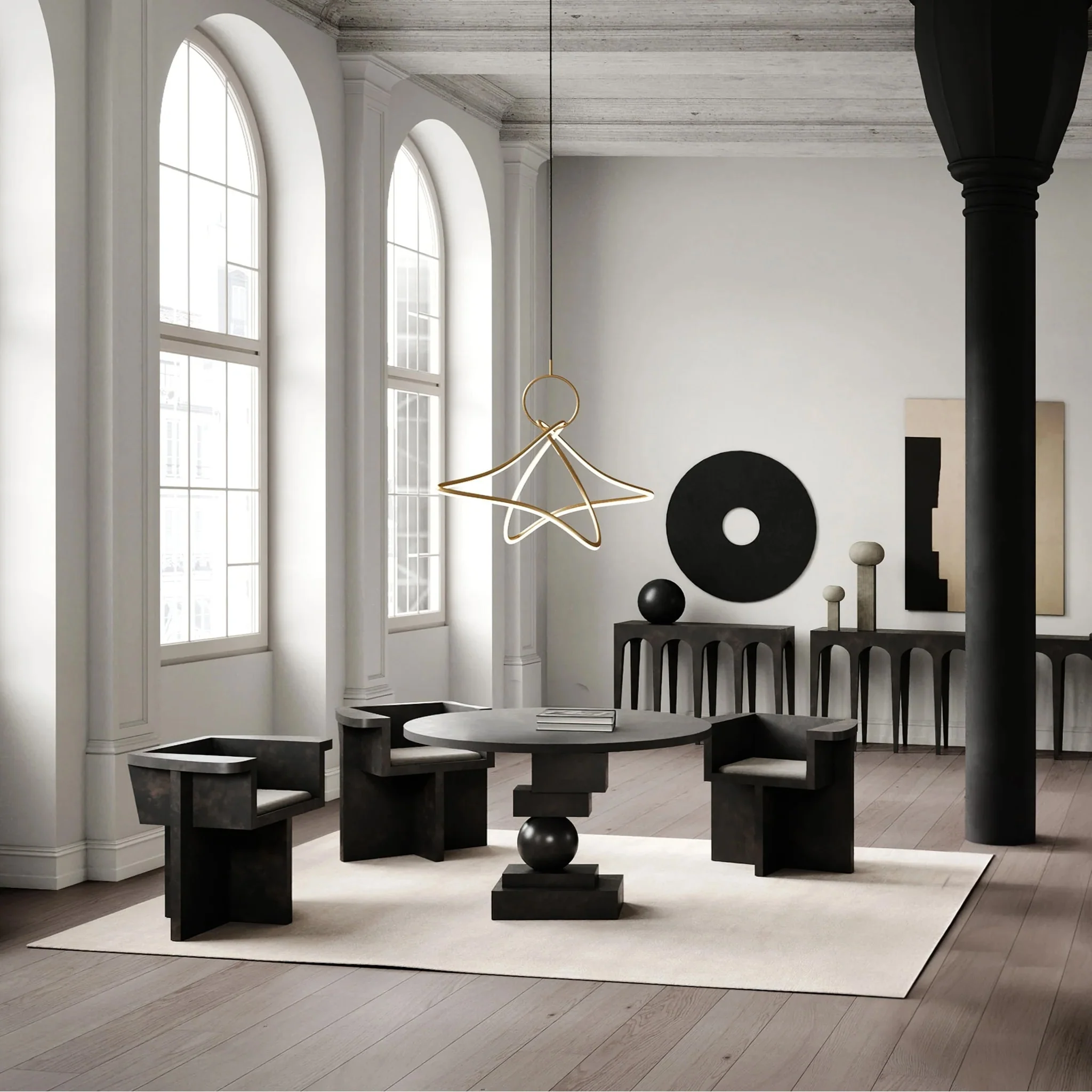 101 COPENHAGEN Kumo Chandelier, Mini, Brass - Image 4