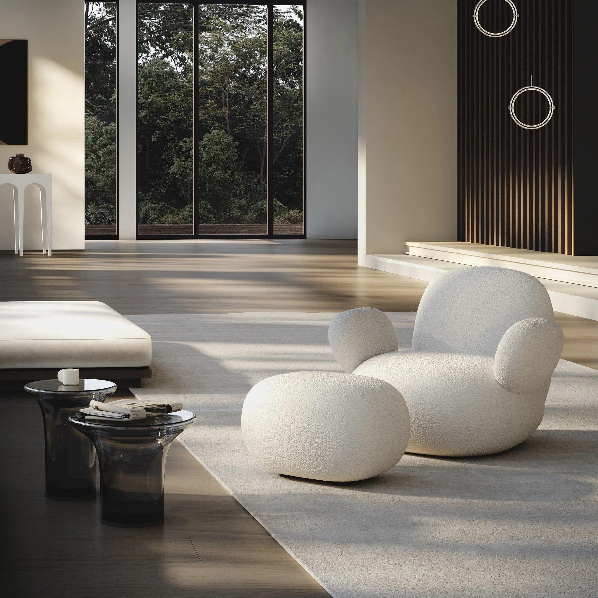 PRE-ORDER │ 101 COPENHAGEN Toe Ottoman, Sandshell Sheepskin - Image 2