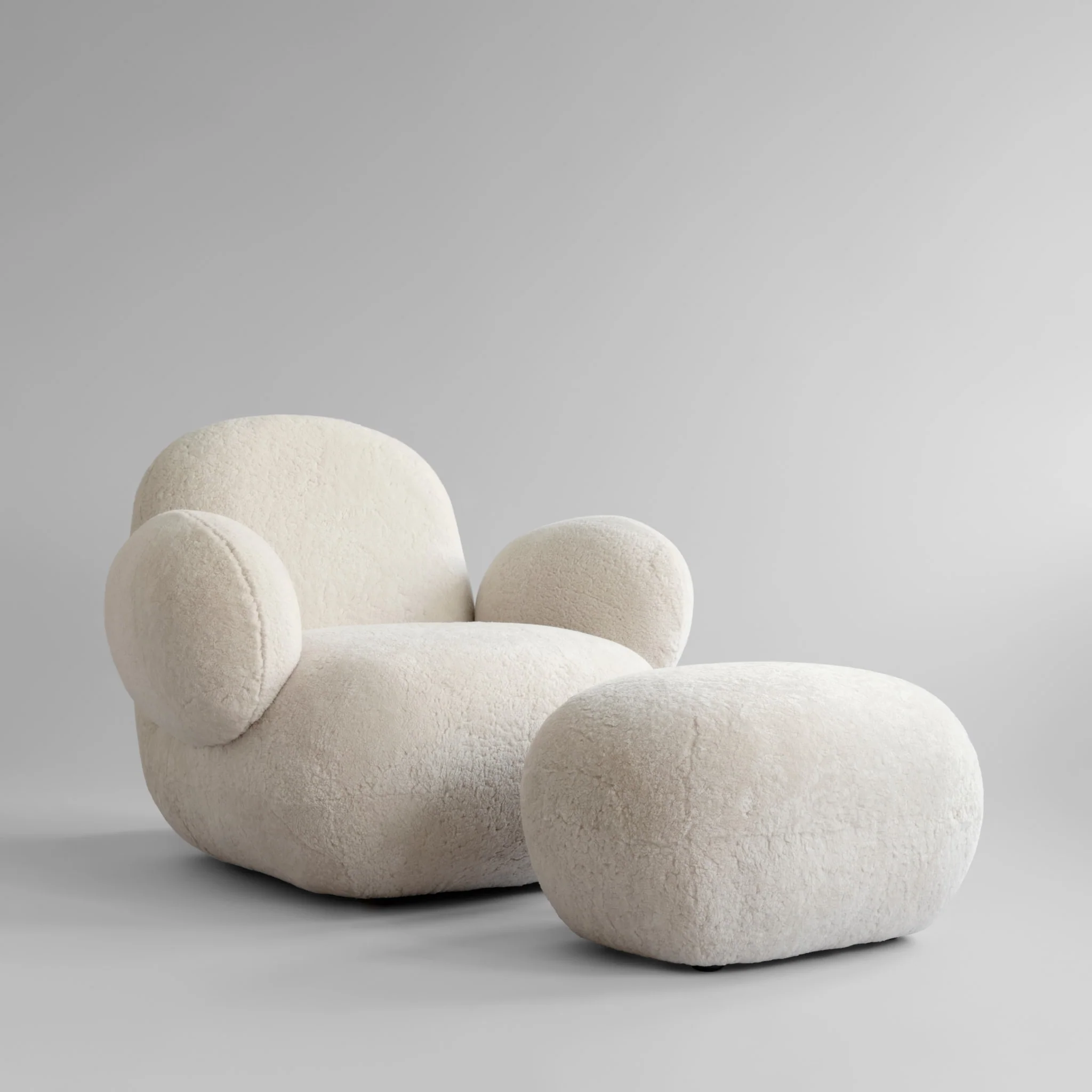 PRE-ORDER │ 101 COPENHAGEN Toe Ottoman, Sandshell Sheepskin - Image 3