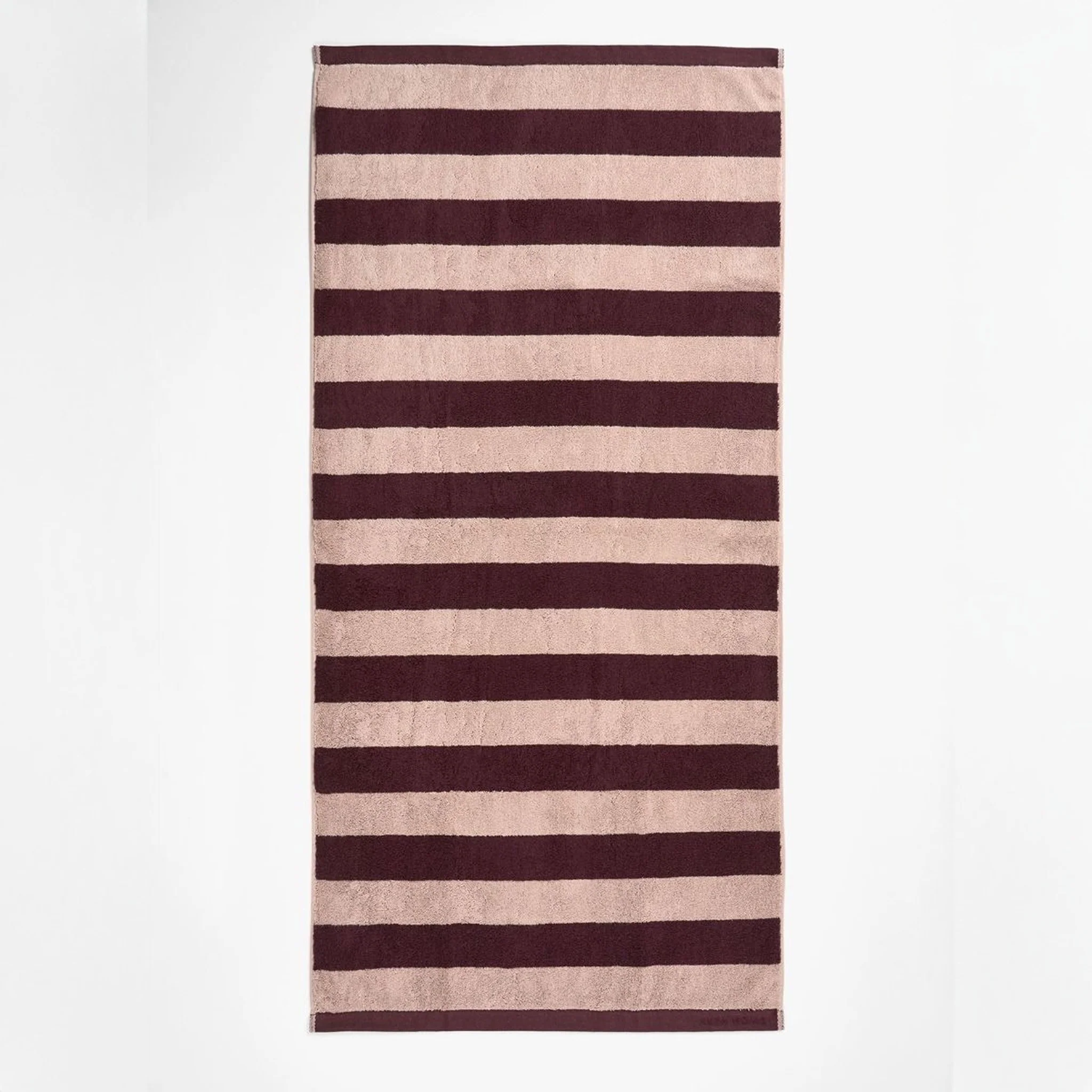 AURA HOME Riviera Stripe Bath Sheet, Mulberry - Image 2