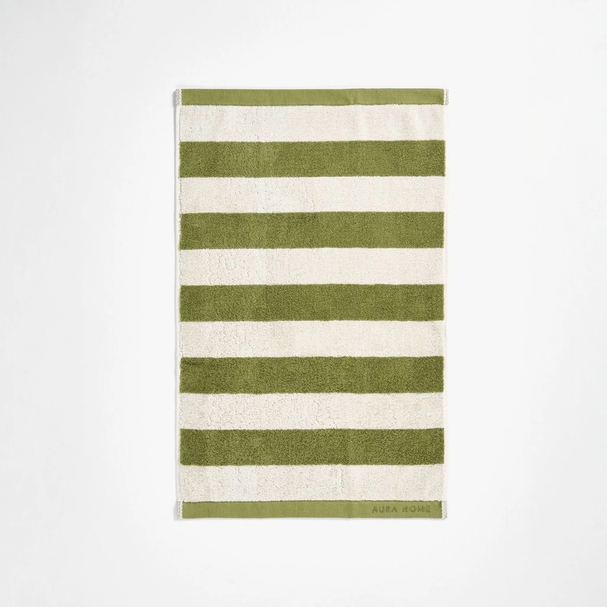 AURA HOME Riviera Stripe Hand Towel, Caper - Image 2