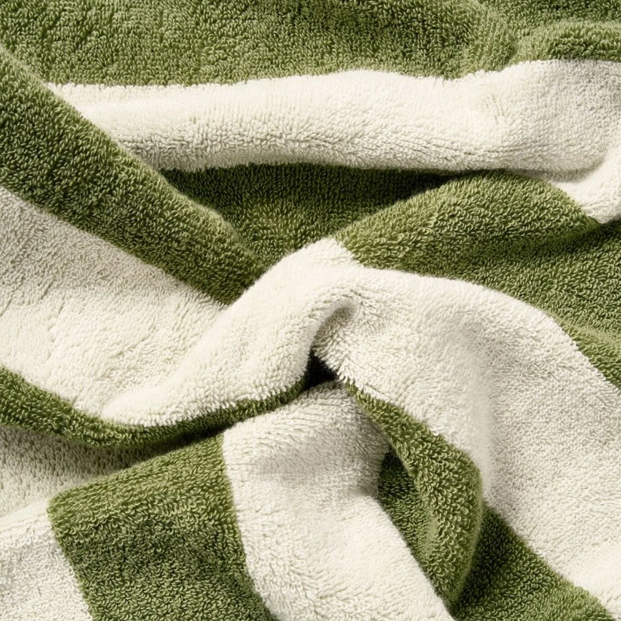 AURA HOME Riviera Stripe Hand Towel, Caper - Image 4