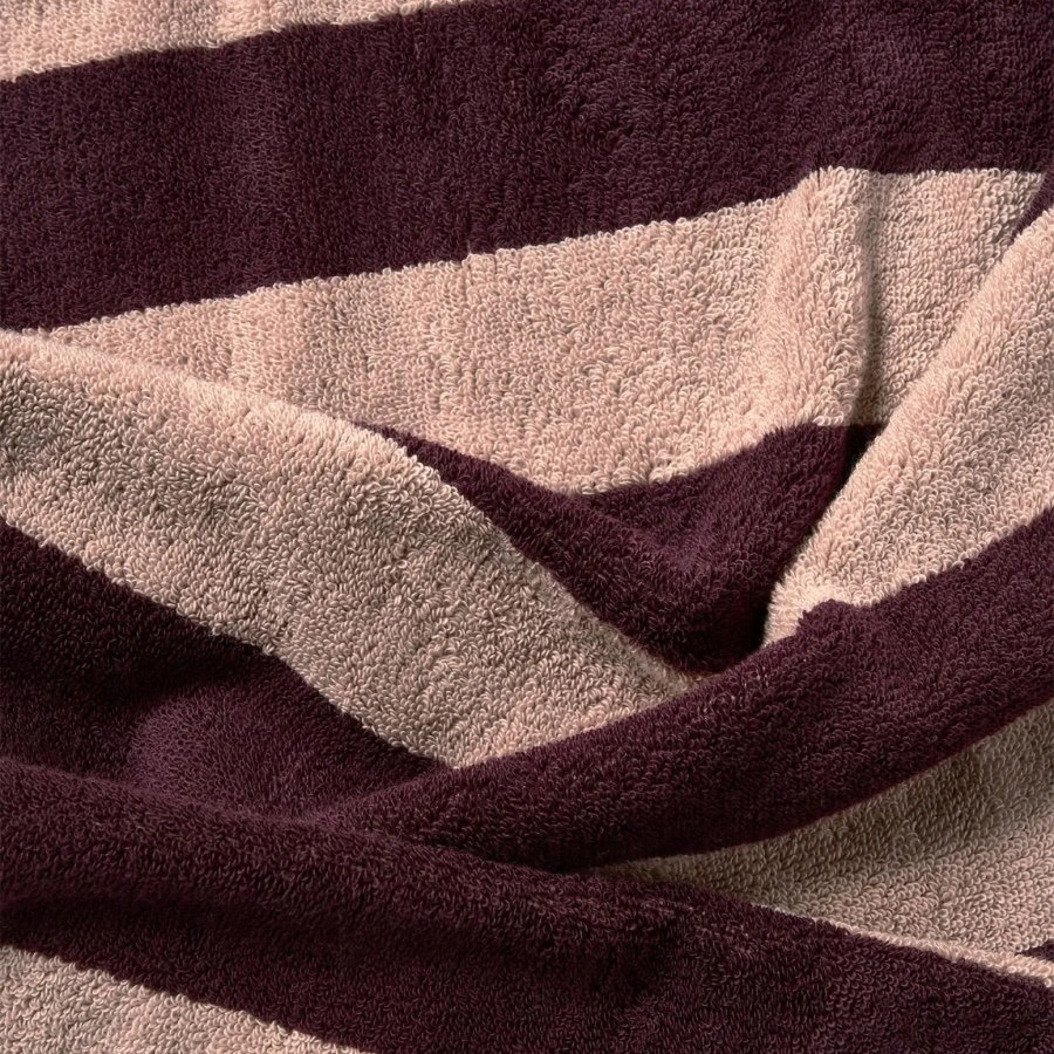 AURA HOME Riviera Stripe Hand Towel, Mulberry - Image 4