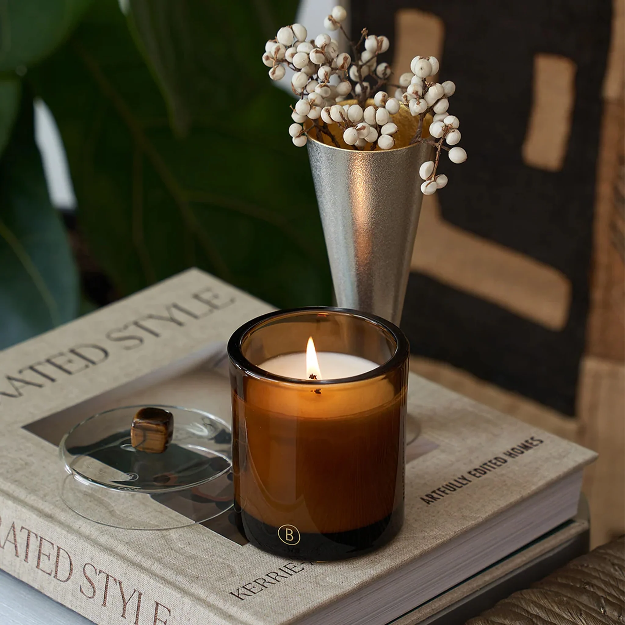 BLACK BLAZE Glass Candle Lid, Tiger Eye - Image 4