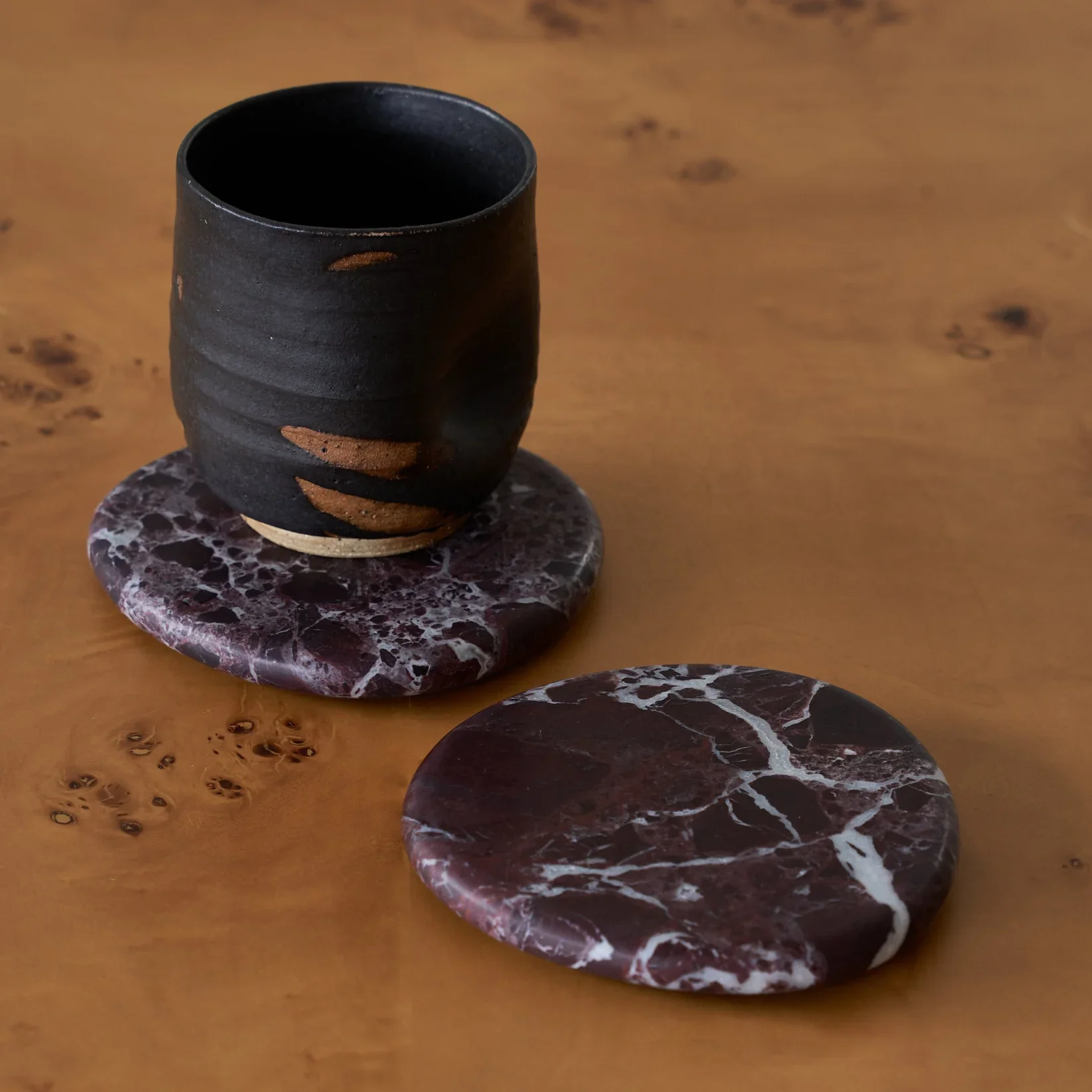 BLACK BLAZE Marble Coaster, Rosso Levanto (Set of 4) - Image 4