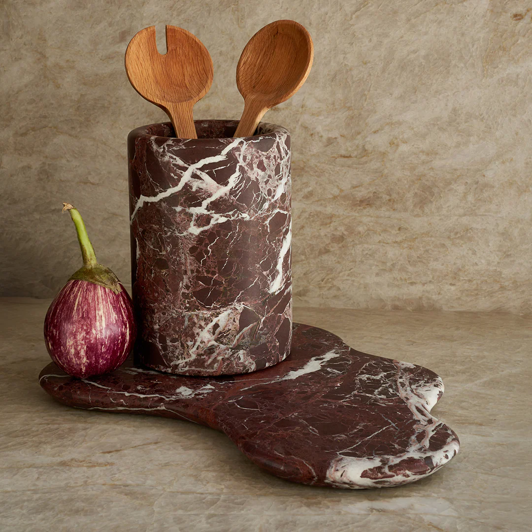 BLACK BLAZE Oasis Marble Serving Platter, Rosso Levanto - Image 5