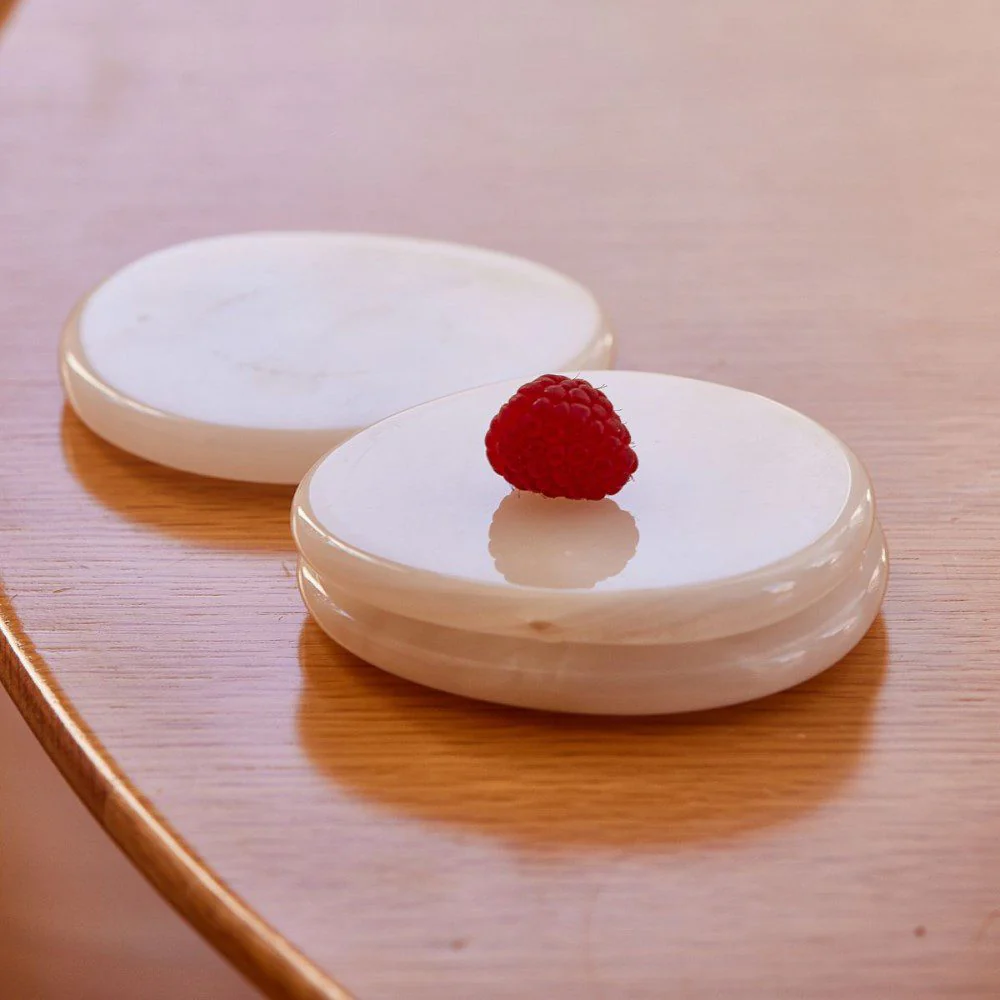BLACK BLAZE Stone Coasters, White Onyx (Set of 2) - Image 4