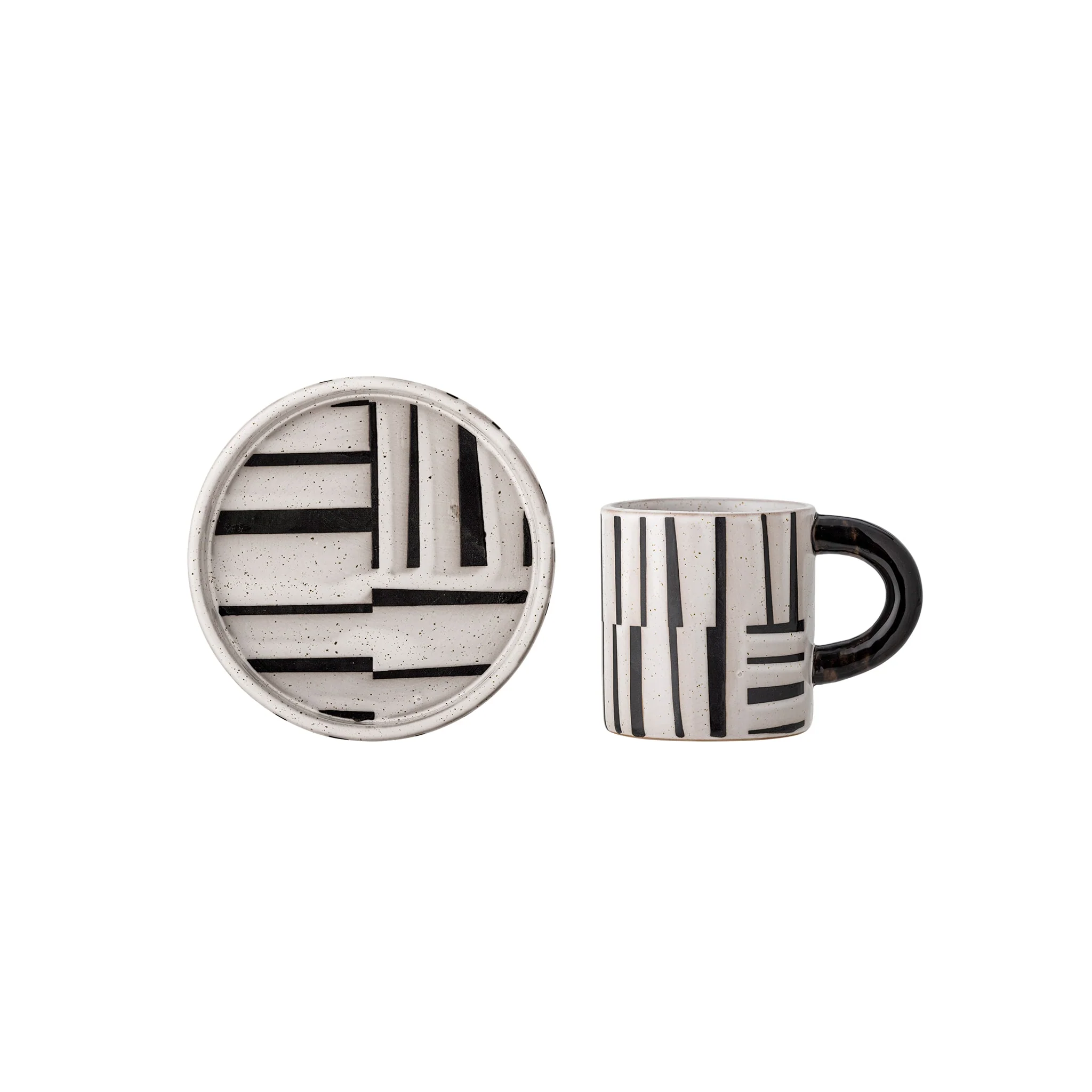 BLOOMINGVILLE Frankie Cup w/Saucer, Stoneware, Black - Image 3