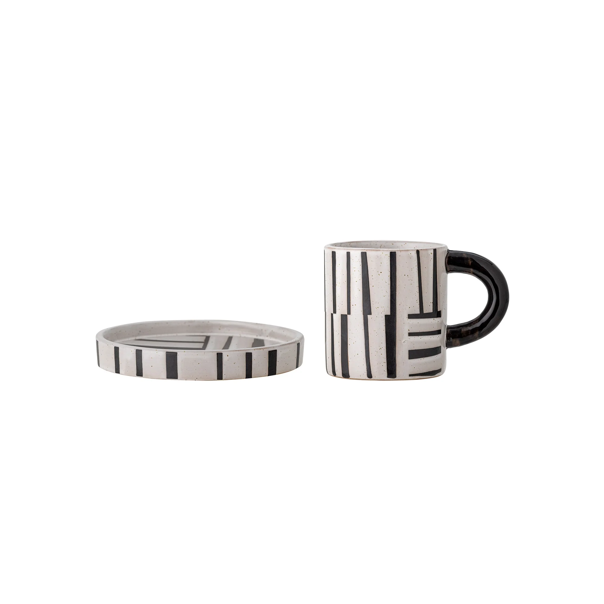 BLOOMINGVILLE Frankie Cup w/Saucer, Stoneware, Black - Image 4