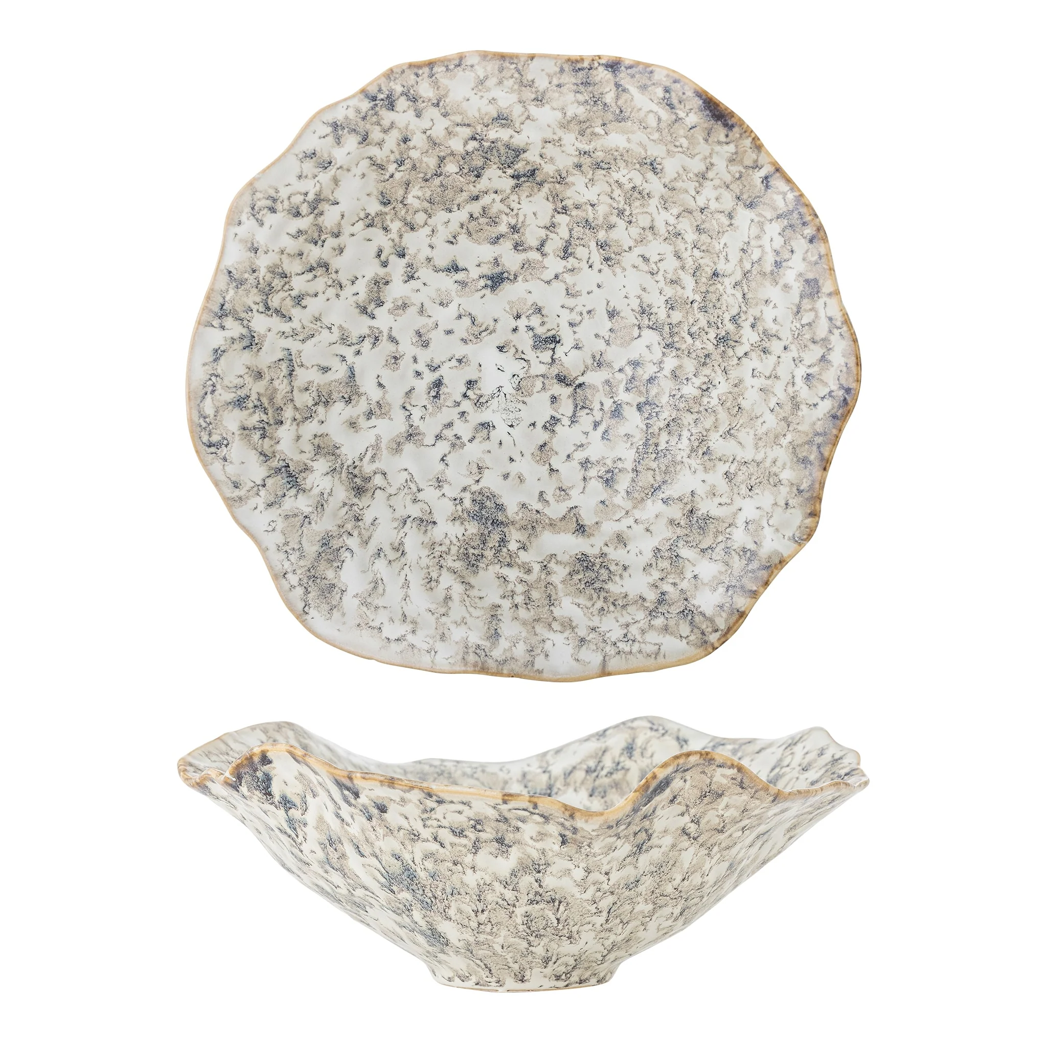 BLOOMINGVILLE Lennon Stoneware Bowl Ø27cm, Grey - Image 5