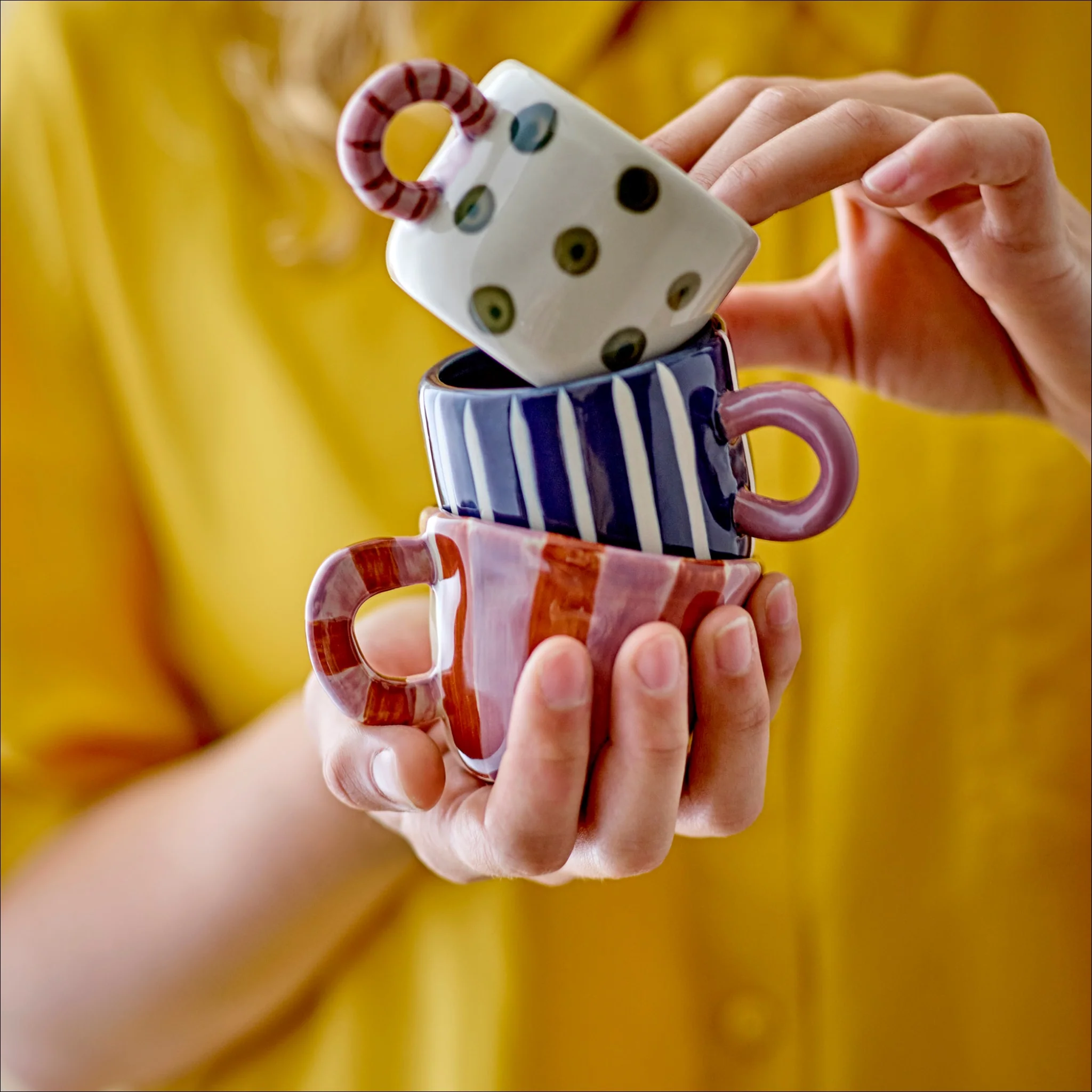BLOOMINGVILLE Nini Stoneware Espresso Mini Cup, Blue - Image 3