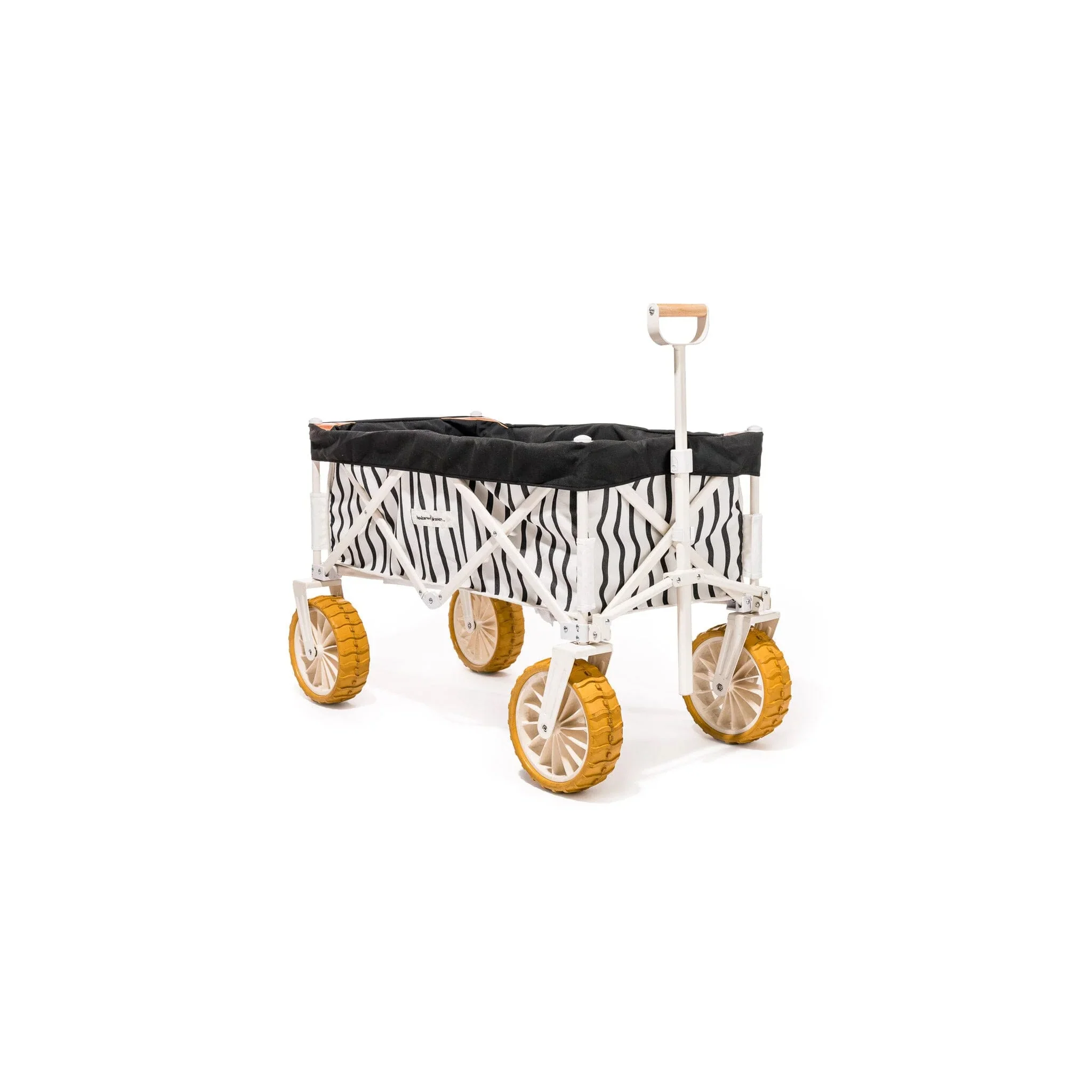 BUSINESS & PLEASURE CO Folding Beach Cart, Monaco Black Stripe - Image 3