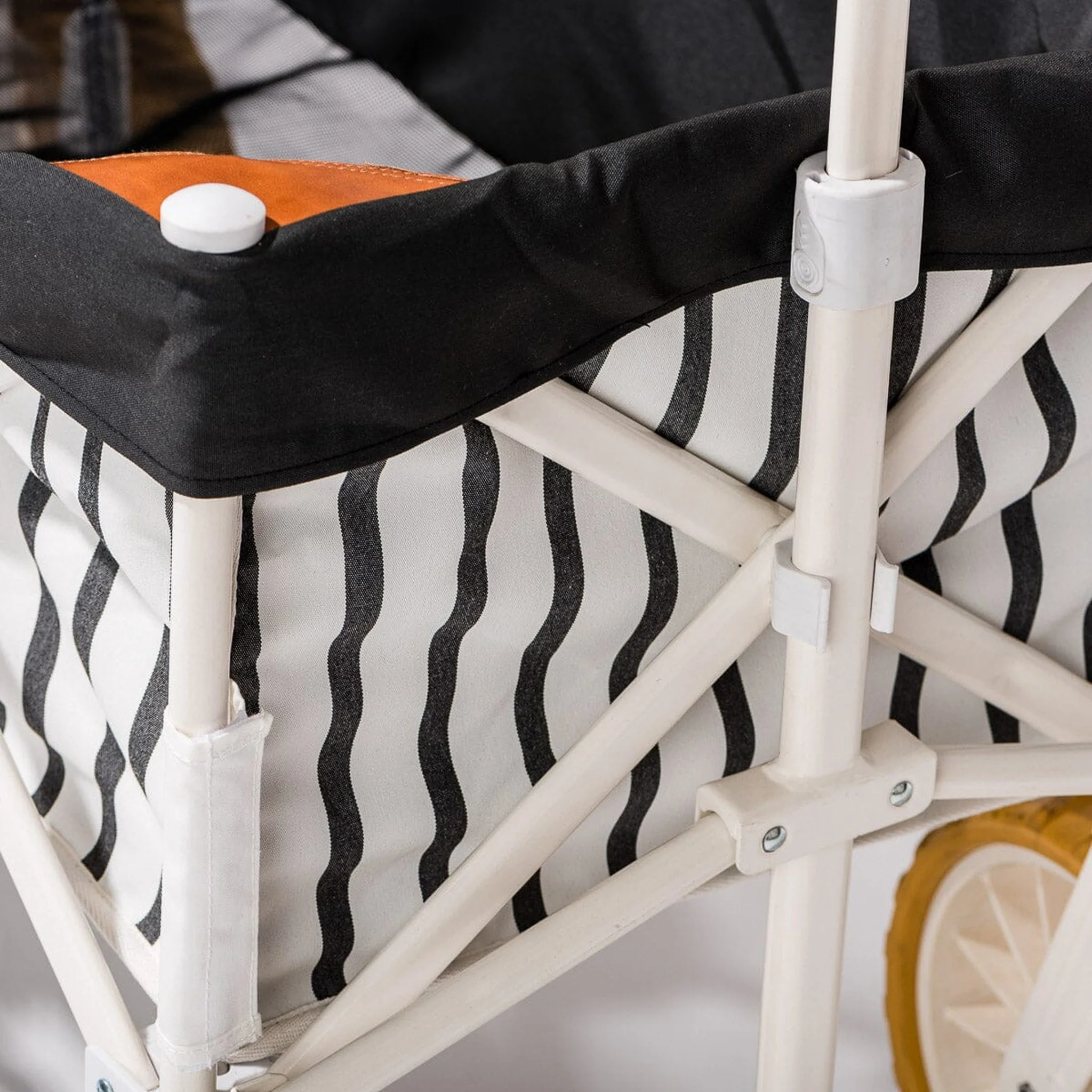 BUSINESS & PLEASURE CO Folding Beach Cart, Monaco Black Stripe - Image 6