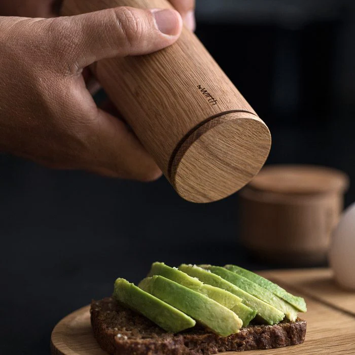 EKTA LIVING ‘Crush Me’ Salt or Pepper Grinder, Oiled Oak - Image 8