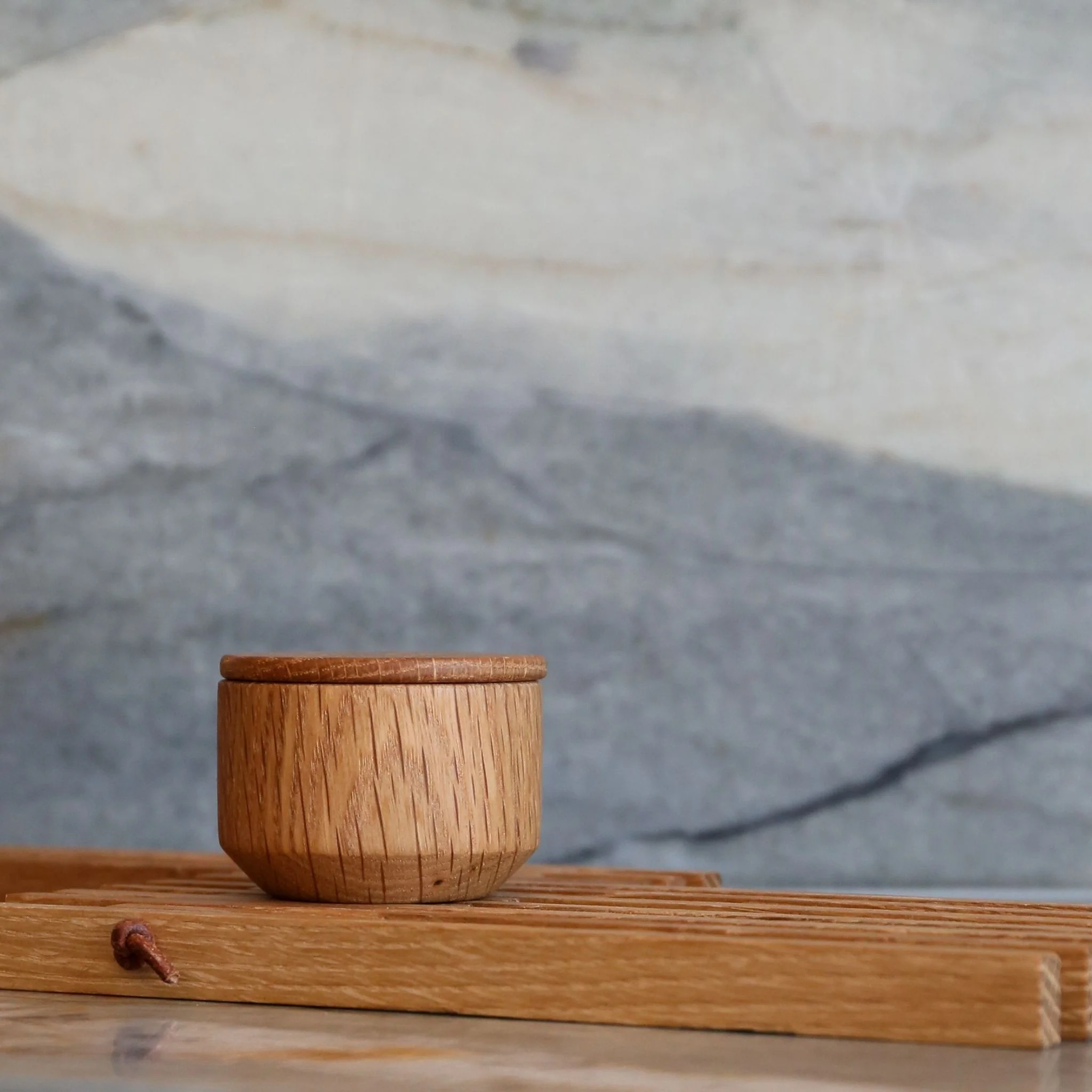 EKTA LIVING 'Salt Me' Salt Dish, Oiled Oak - Image 3