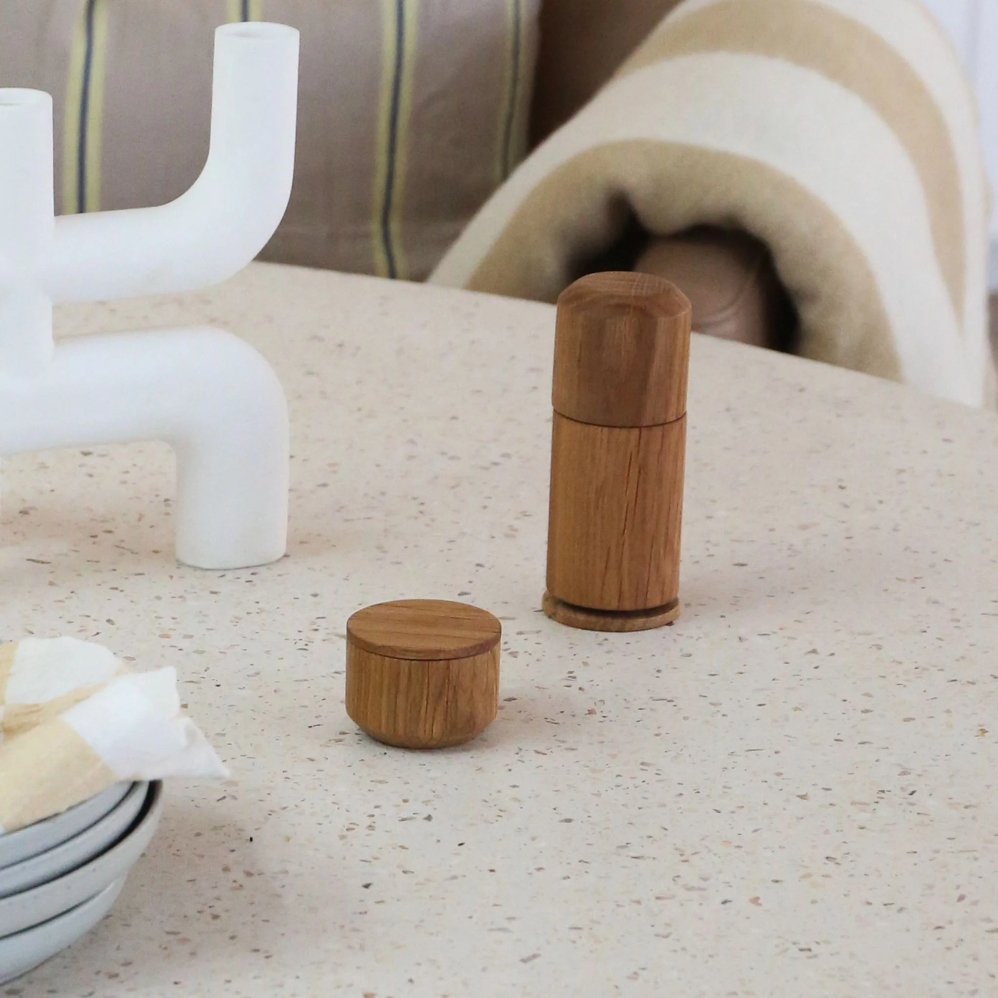 EKTA LIVING 'Salt Me' Salt Dish, Oiled Oak - Image 9