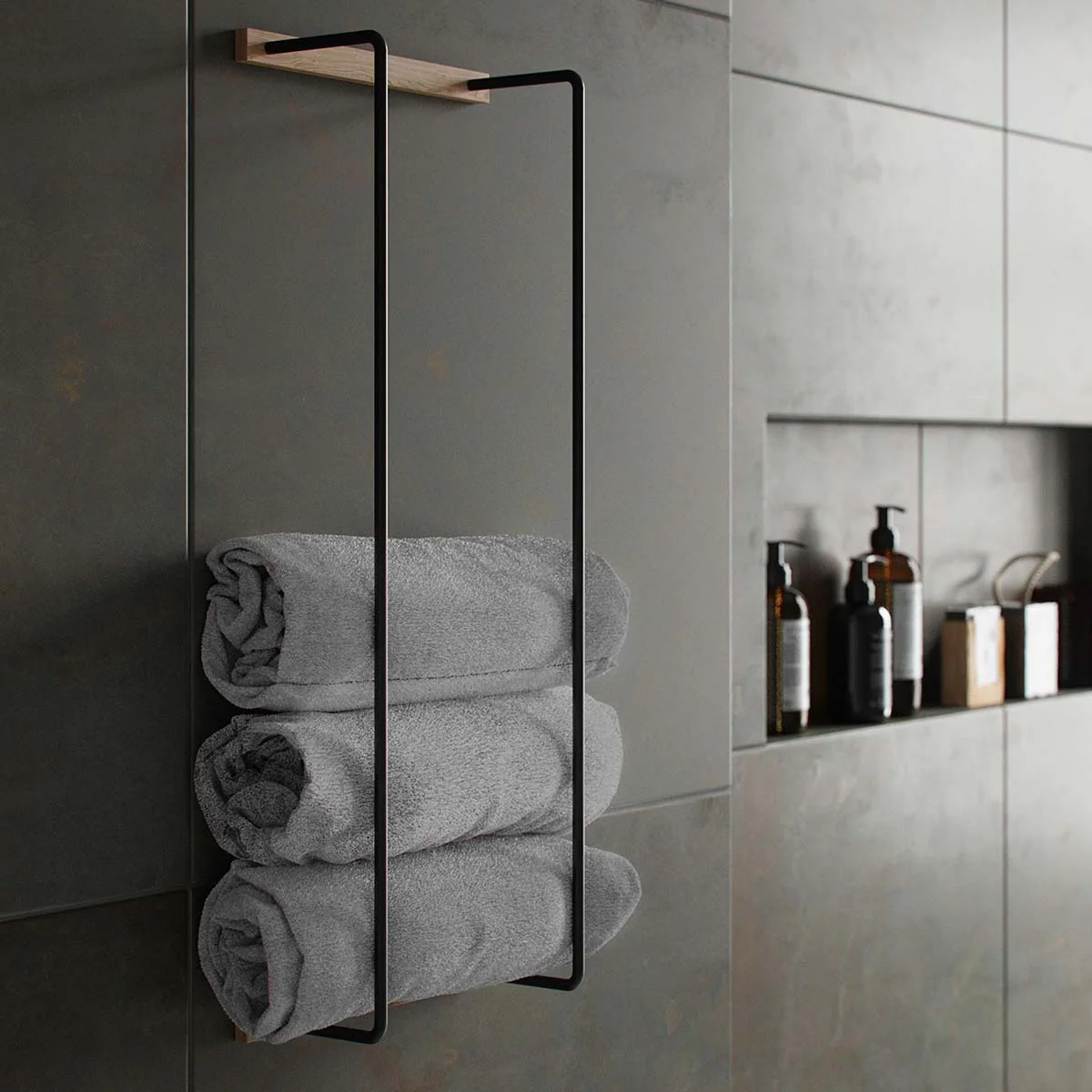 EKTA LIVING Towel Rack, Black - Image 2