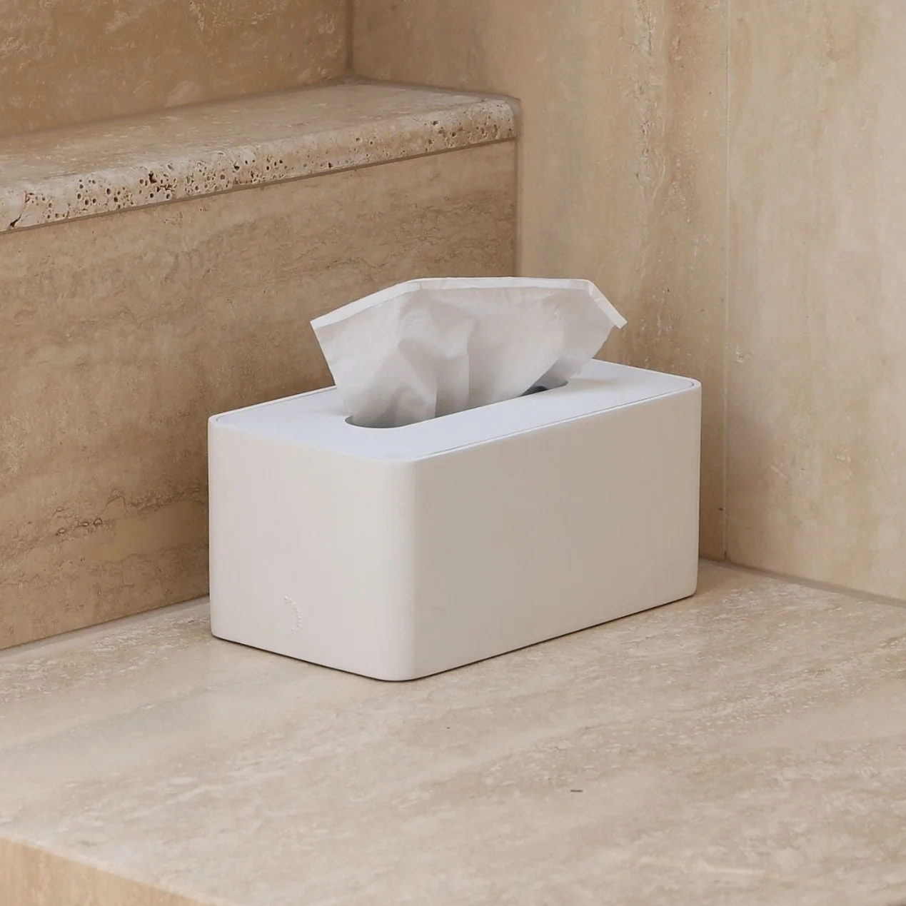 DESIGNSTUFF ARC Rectangle Tissue Box, White - Image 2