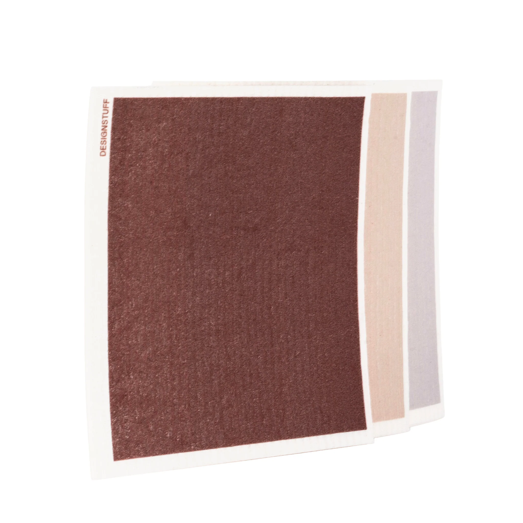 DESIGNSTUFF ETTA Compostable Dishcloth, Burgundy/Sand/Light Grey (Set of 3) - Image 4