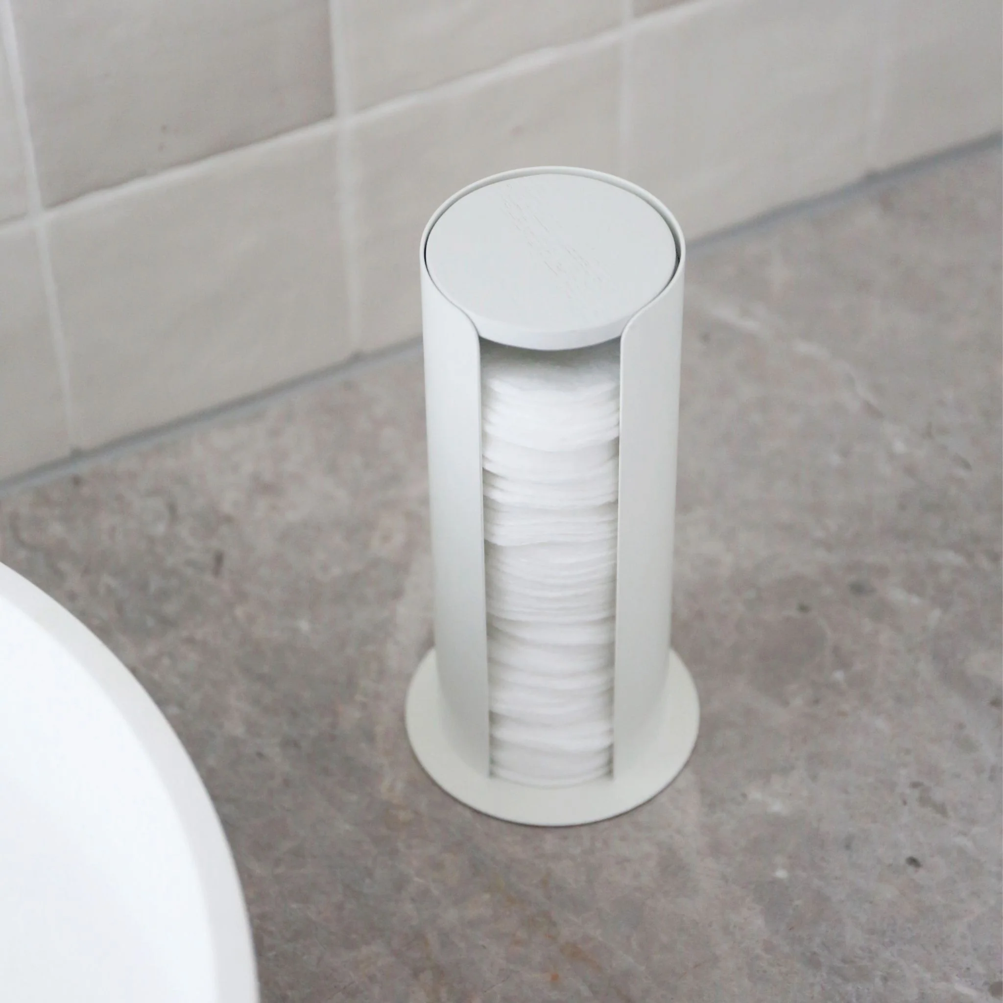 DESIGNSTUFF Cotton Pad Storage Holder, White - Image 6
