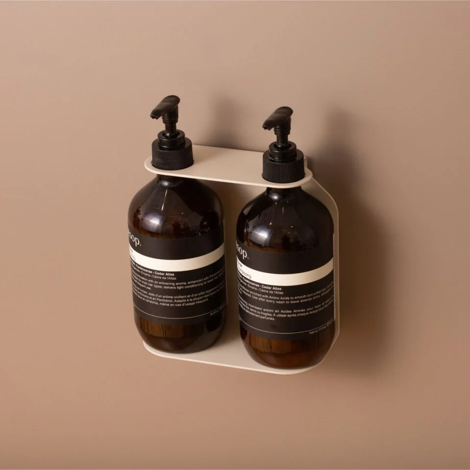 DESIGNSTUFF Dual Soap Dispenser Holder, Sand - Image 7