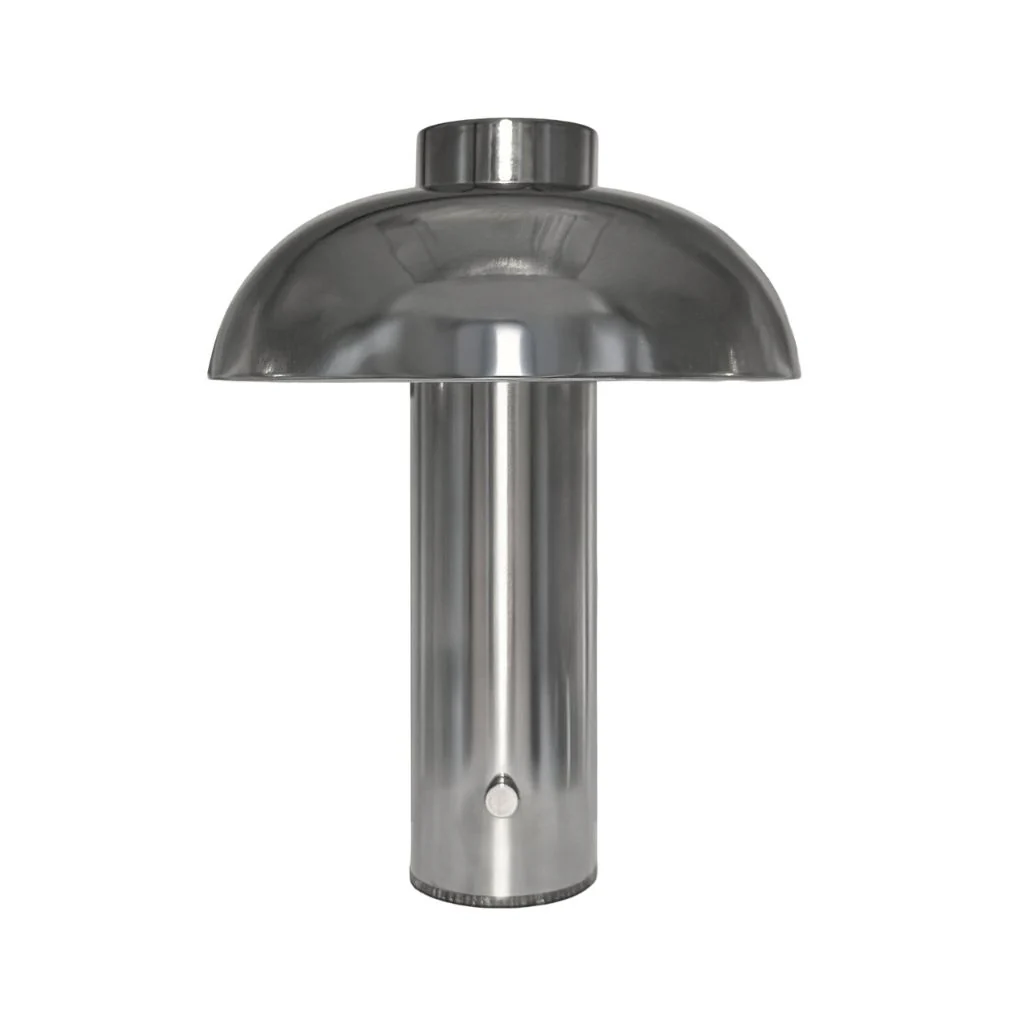 DESIGNSTUFF LUME Elio Pillar Portable Lamp, Chrome/Chrome - Image 2