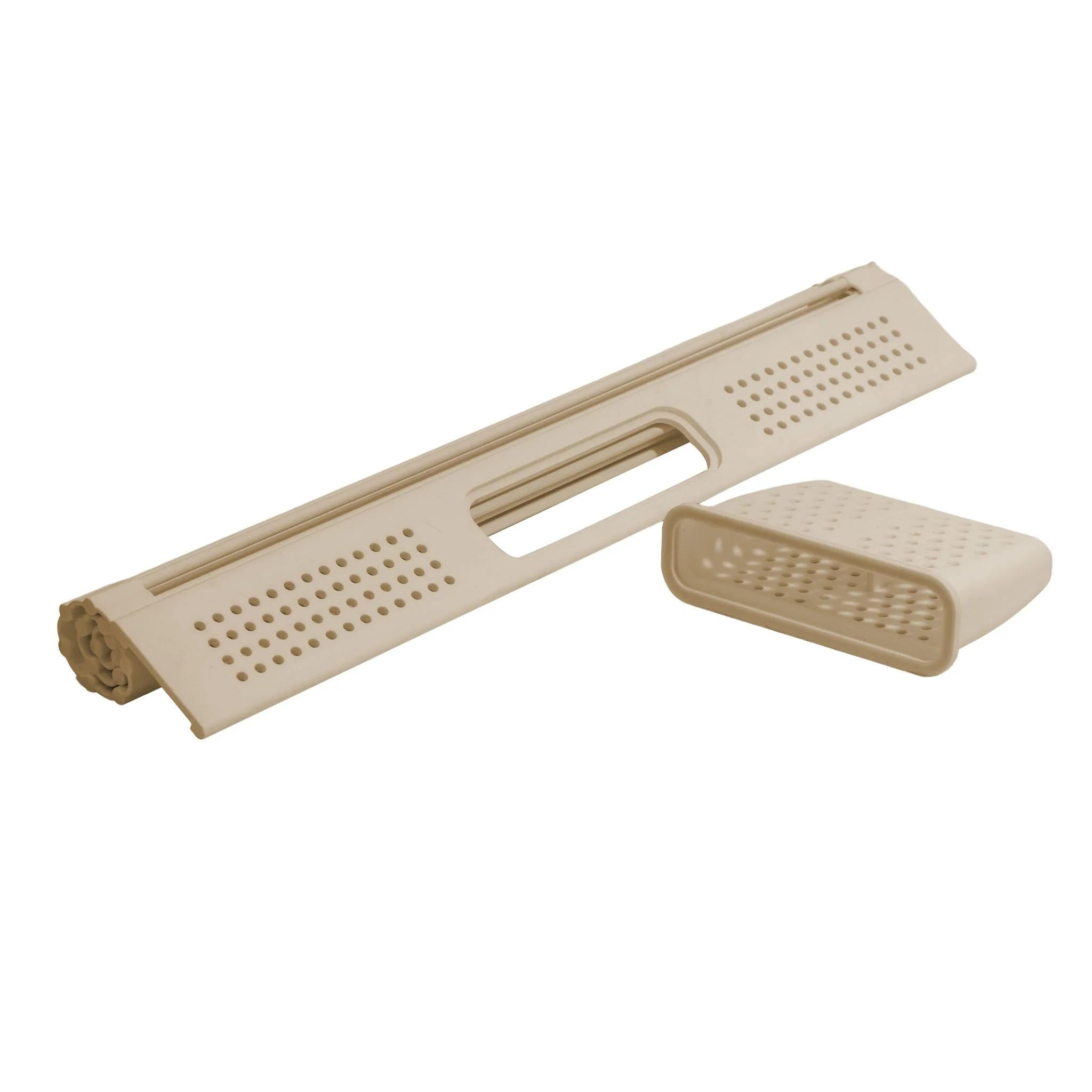 DESIGNSTUFF DRIP Folding Dish Rack w/ Cutlery Holder, Sand - Image 3