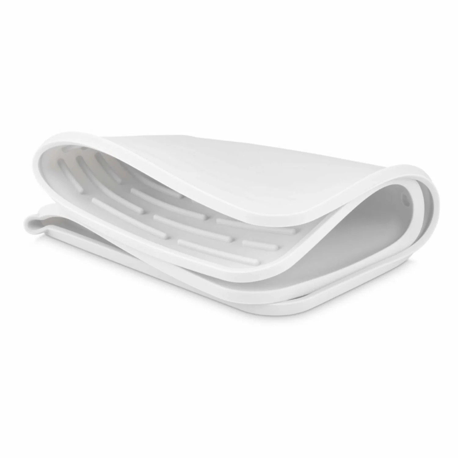 DESIGNSTUFF DRIP Folding Silicone Drying Mat Large w/ Drainage Mouth, White - Image 5