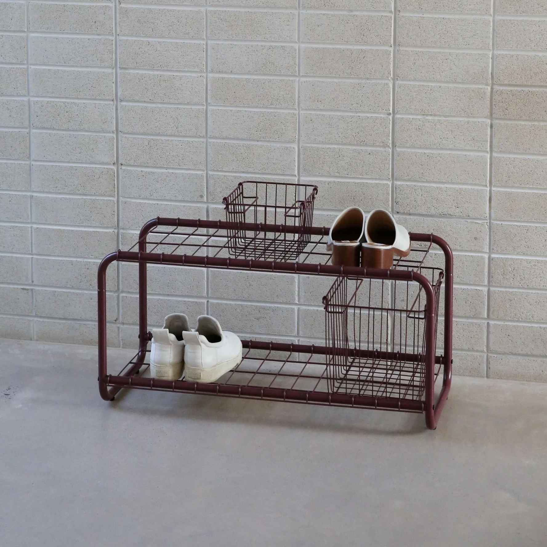 DESIGNSTUFF FORMA Metal Basket, L, Burgundy - Image 3