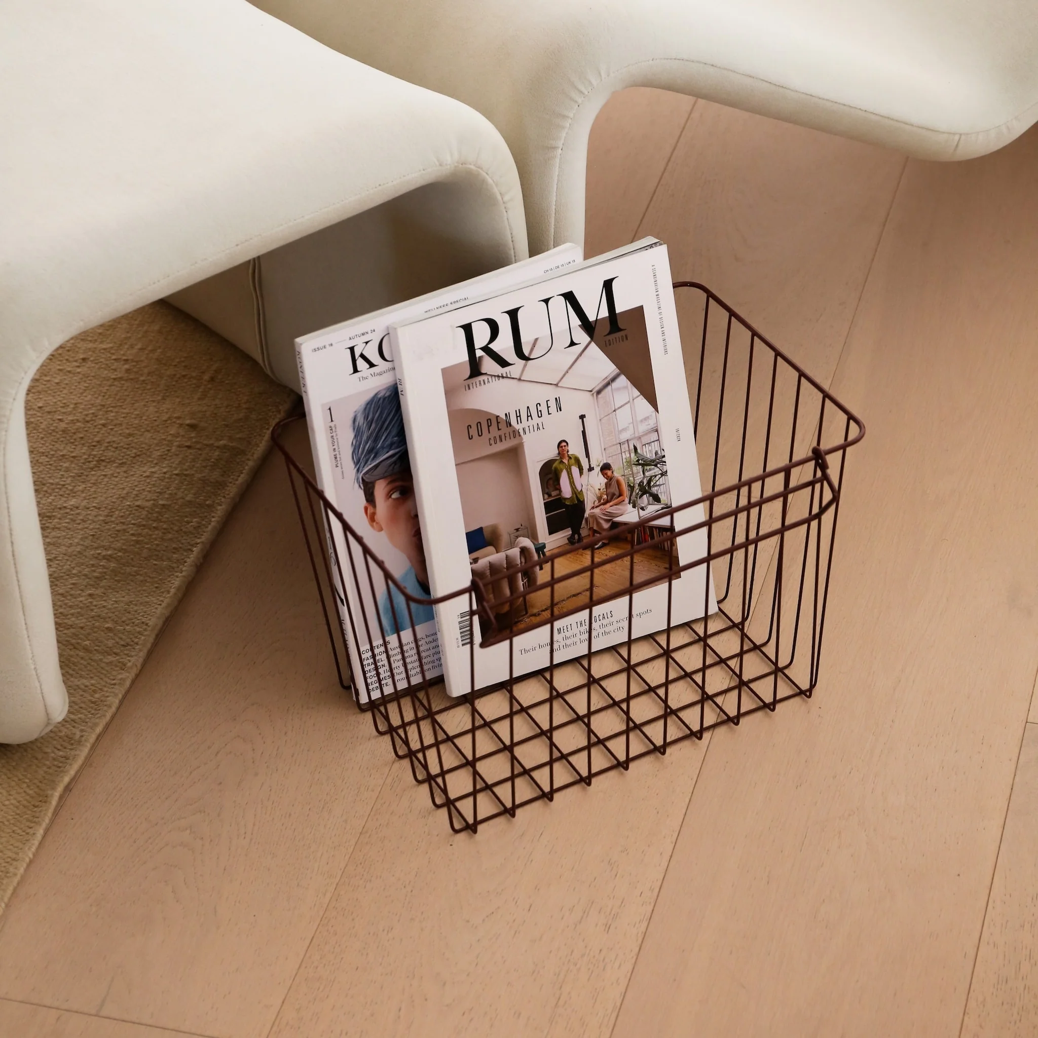 DESIGNSTUFF FORMA Metal Basket, L, Burgundy - Image 4
