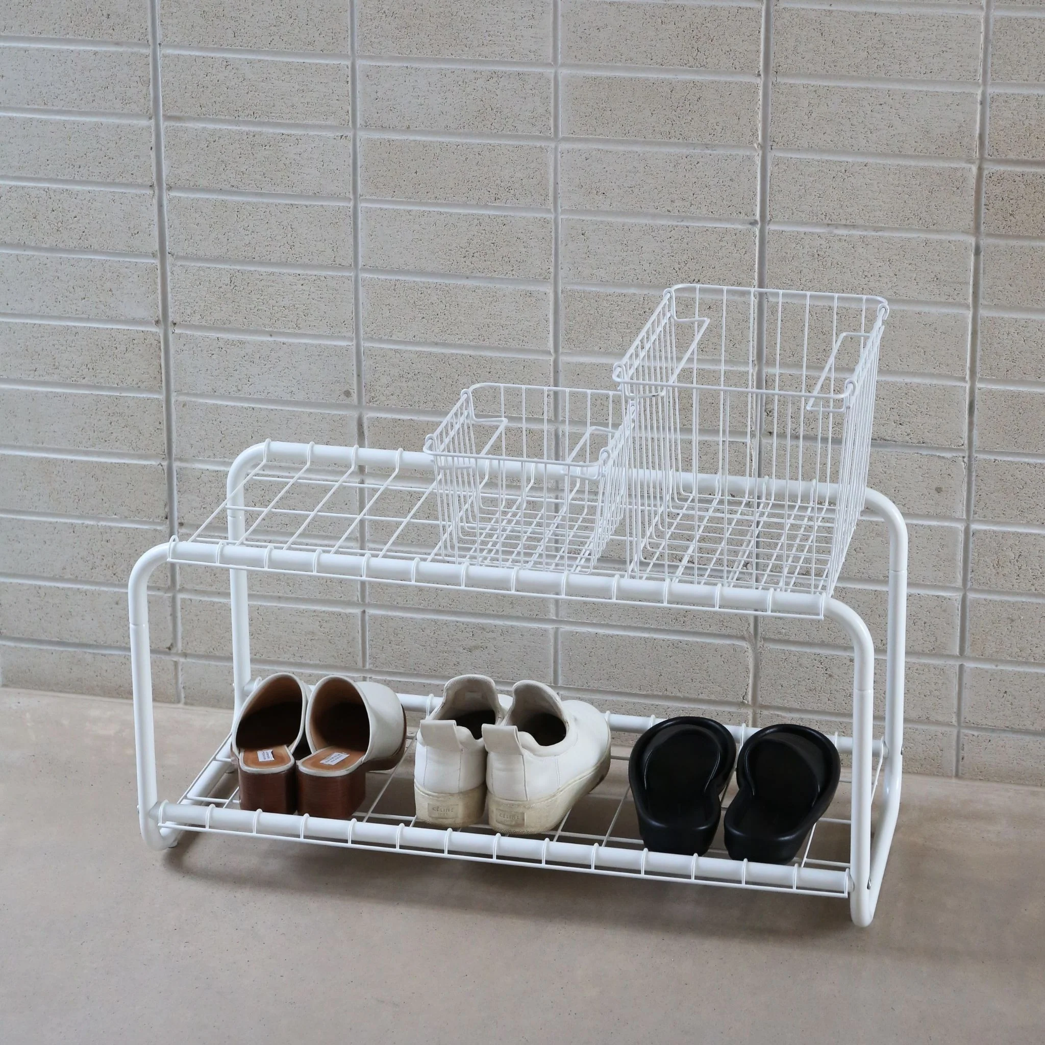 DESIGNSTUFF FORMA Shoe Rack, White - Image 3