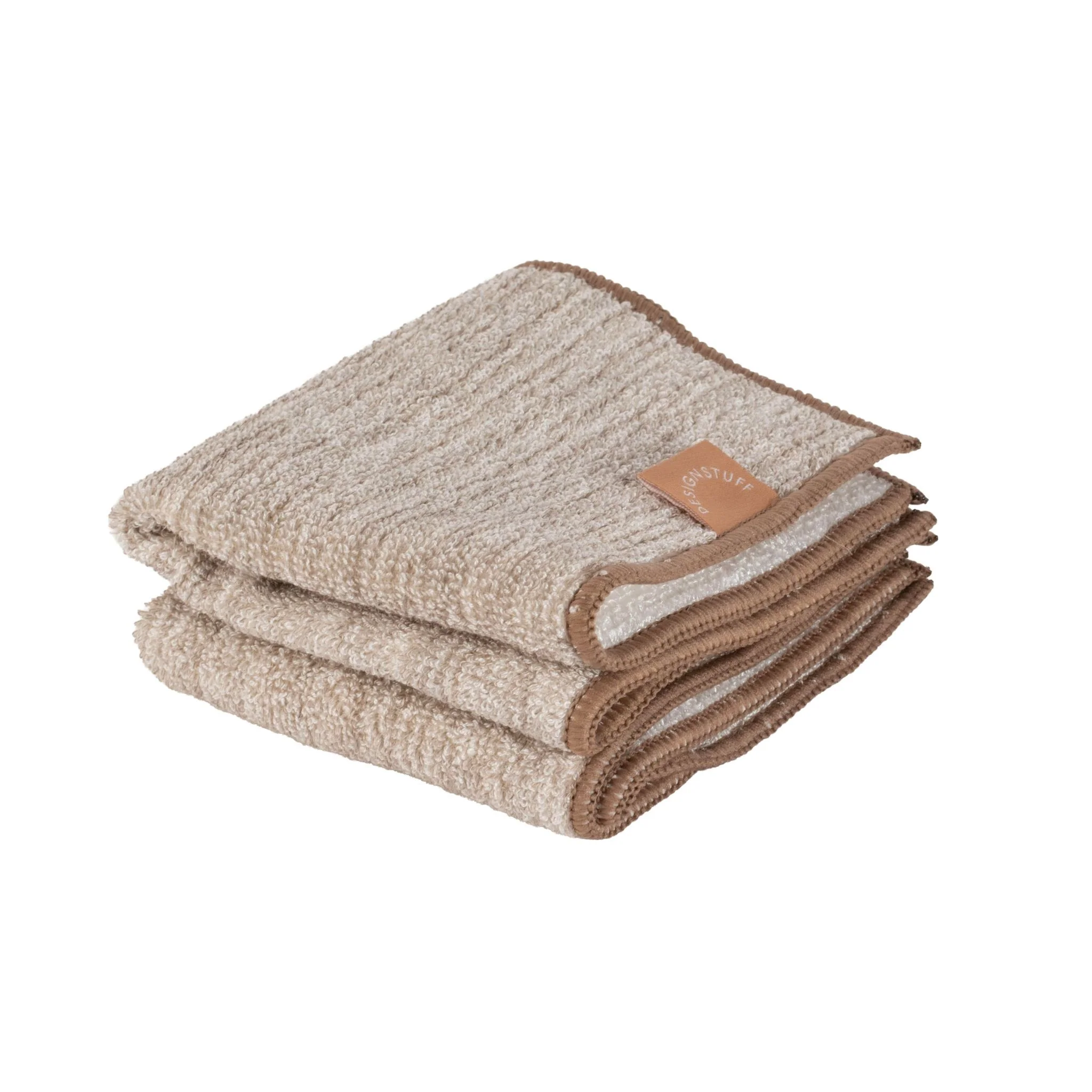 DESIGNSTUFF ETTA Hemp Marle Scourer & Bamboo Dishcloth, Camel (Set of 2) - Image 3