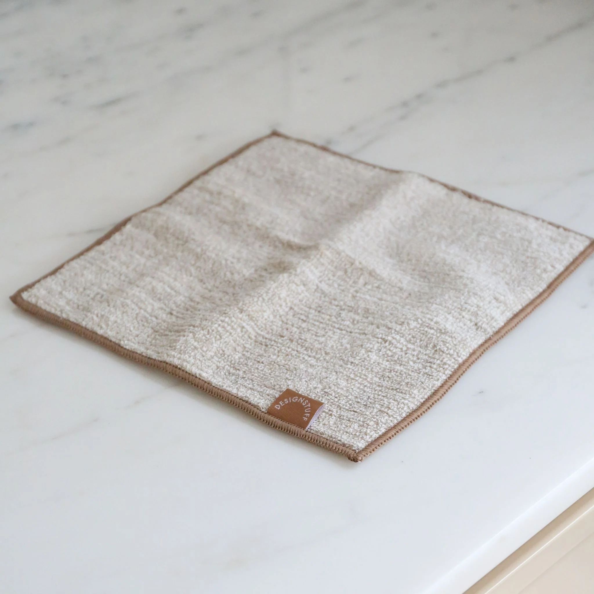 DESIGNSTUFF ETTA Hemp Marle Scourer & Bamboo Dishcloth, Camel (Set of 2) - Image 5