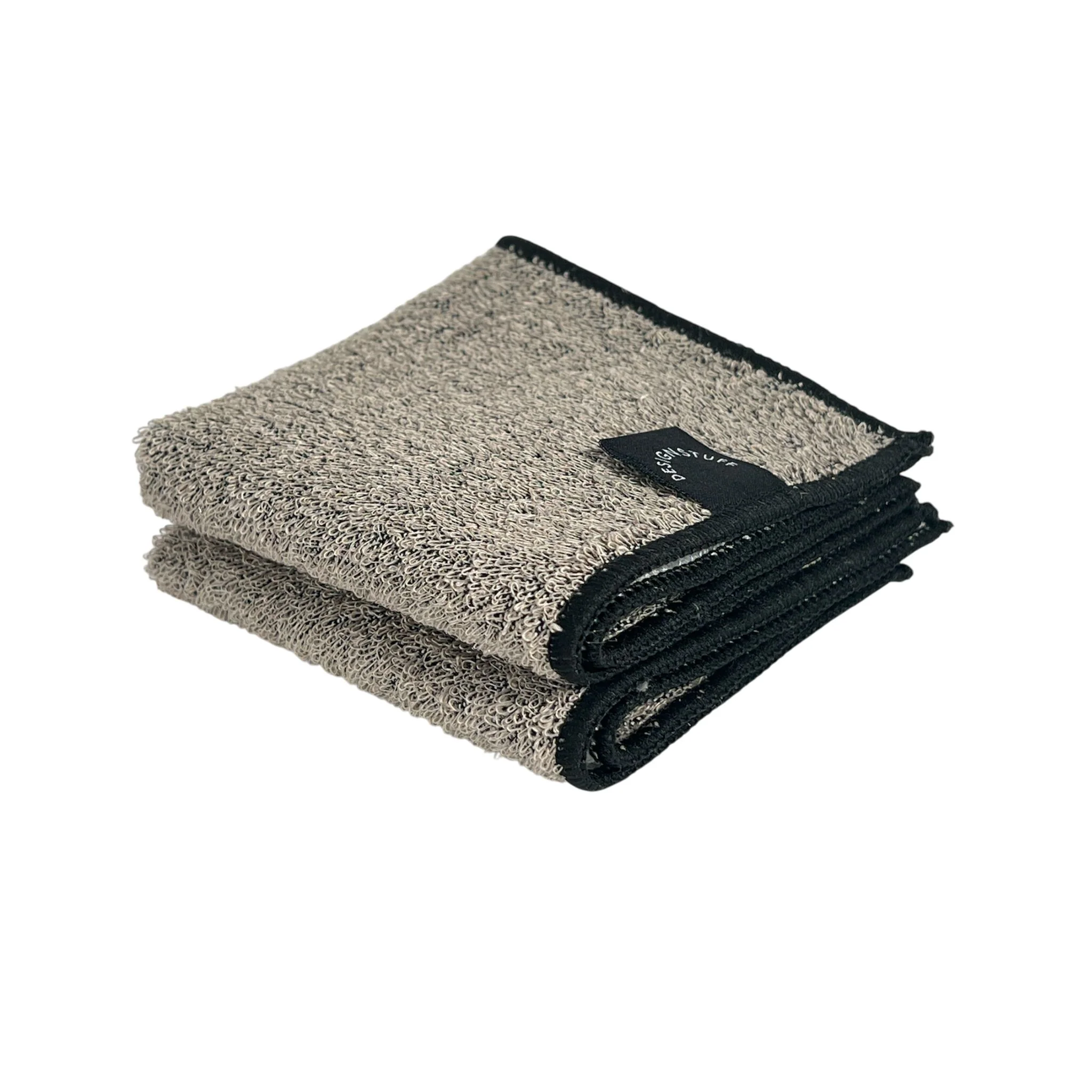 DESIGNSTUFF ETTA Hemp Marle Scourer & Bamboo Dishcloth, Black (Set of 2) - Image 4