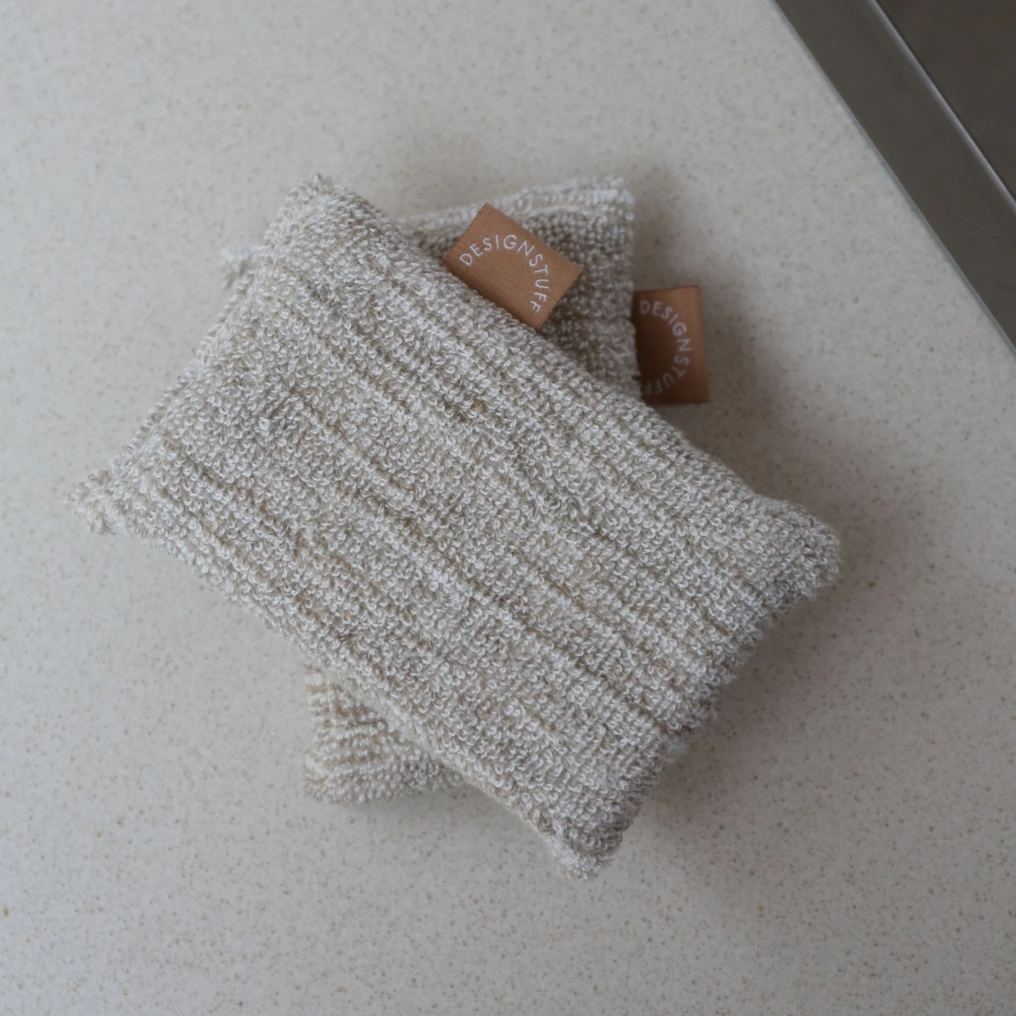 DESIGNSTUFF ETTA Hemp Marle Sponge, Camel (Set of 2) - Image 3