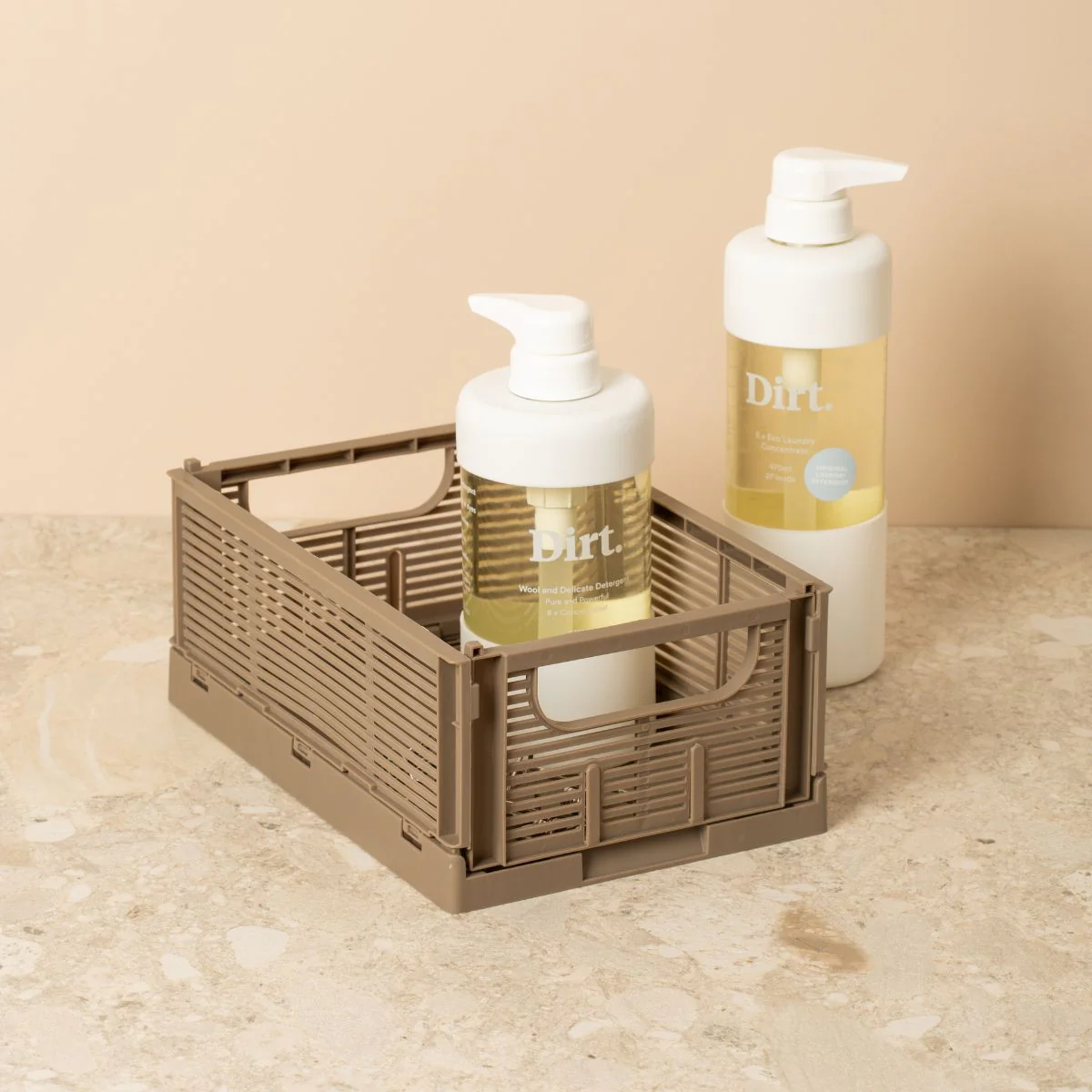 DESIGNSTUFF Linear Collapsible Crate, S, 25x16cm, Taupe (Set of 2) - Image 6