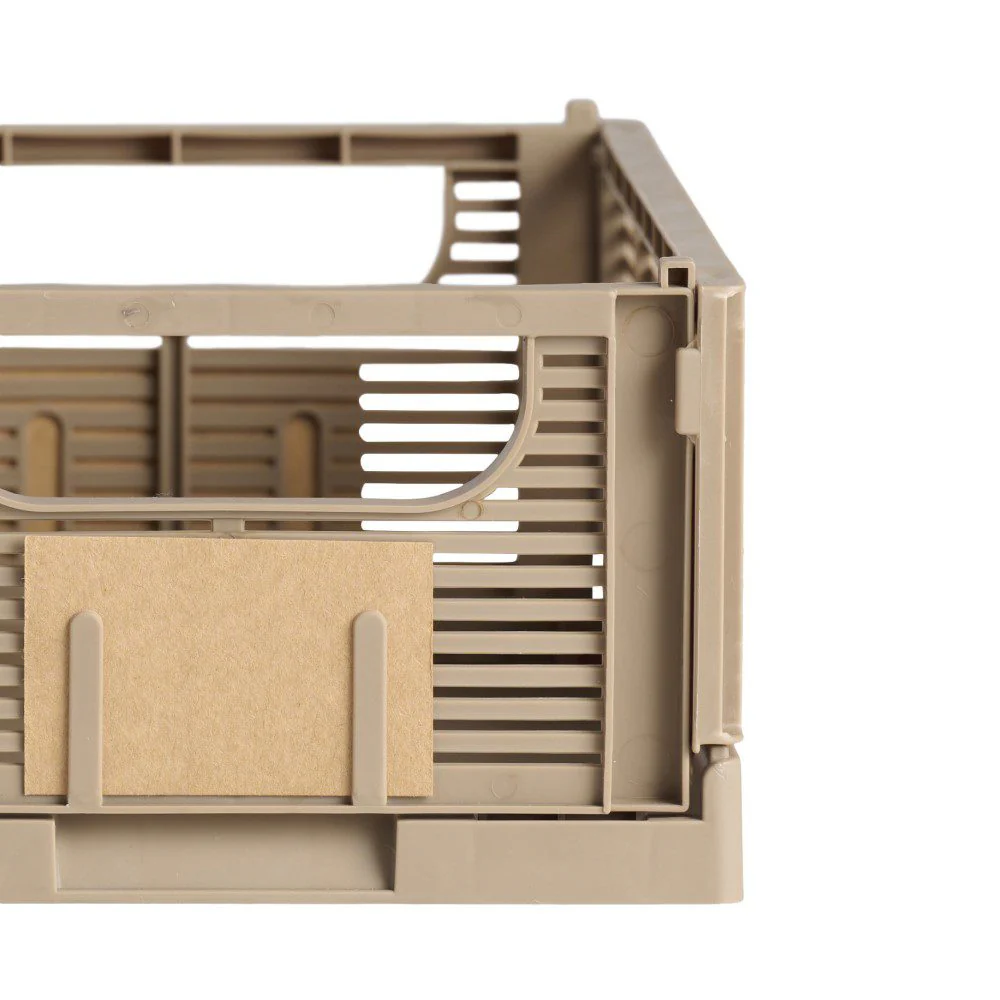 DESIGNSTUFF Linear Collapsible Crate, S, 25x16cm, Taupe (Set of 2) - Image 7