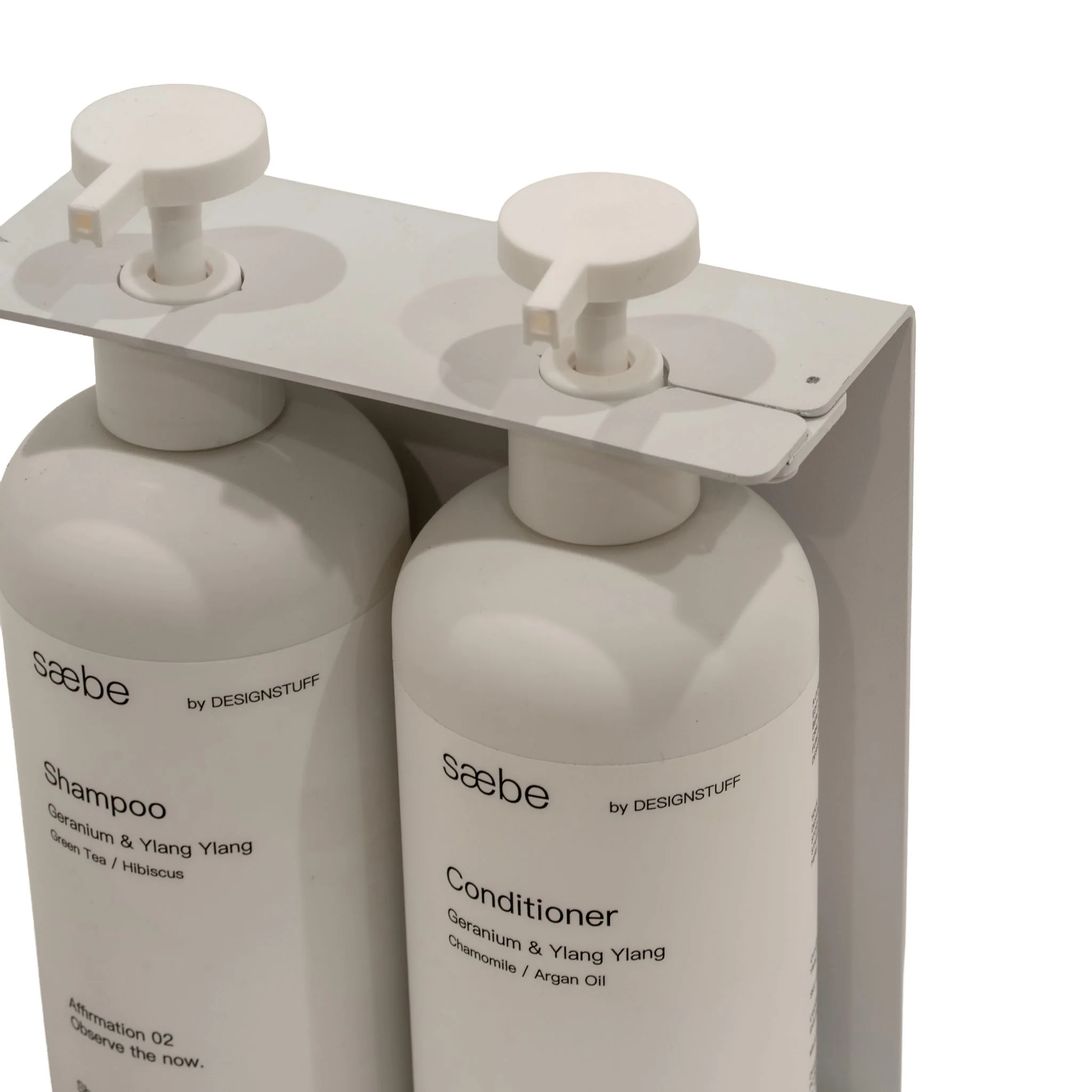 DESIGNSTUFF Lockable Soap Dispenser Holder, Dual 500ml, White - Image 3