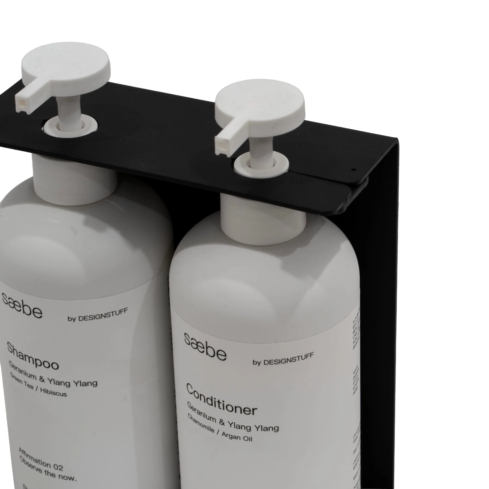 DESIGNSTUFF Lockable Soap Dispenser Holder, Dual 500ml, Black - Image 4