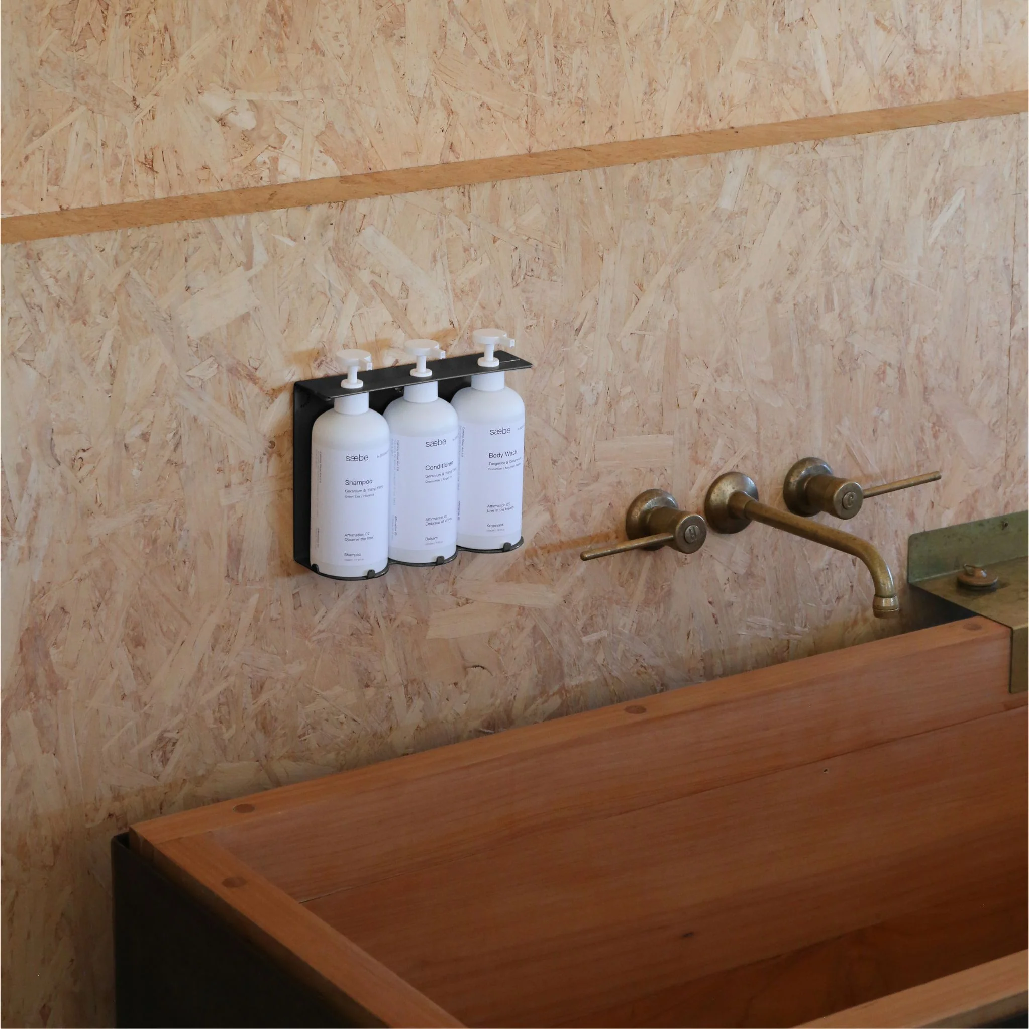 DESIGNSTUFF Lockable Soap Dispenser Holder, Triple 500ml, Black - Image 4