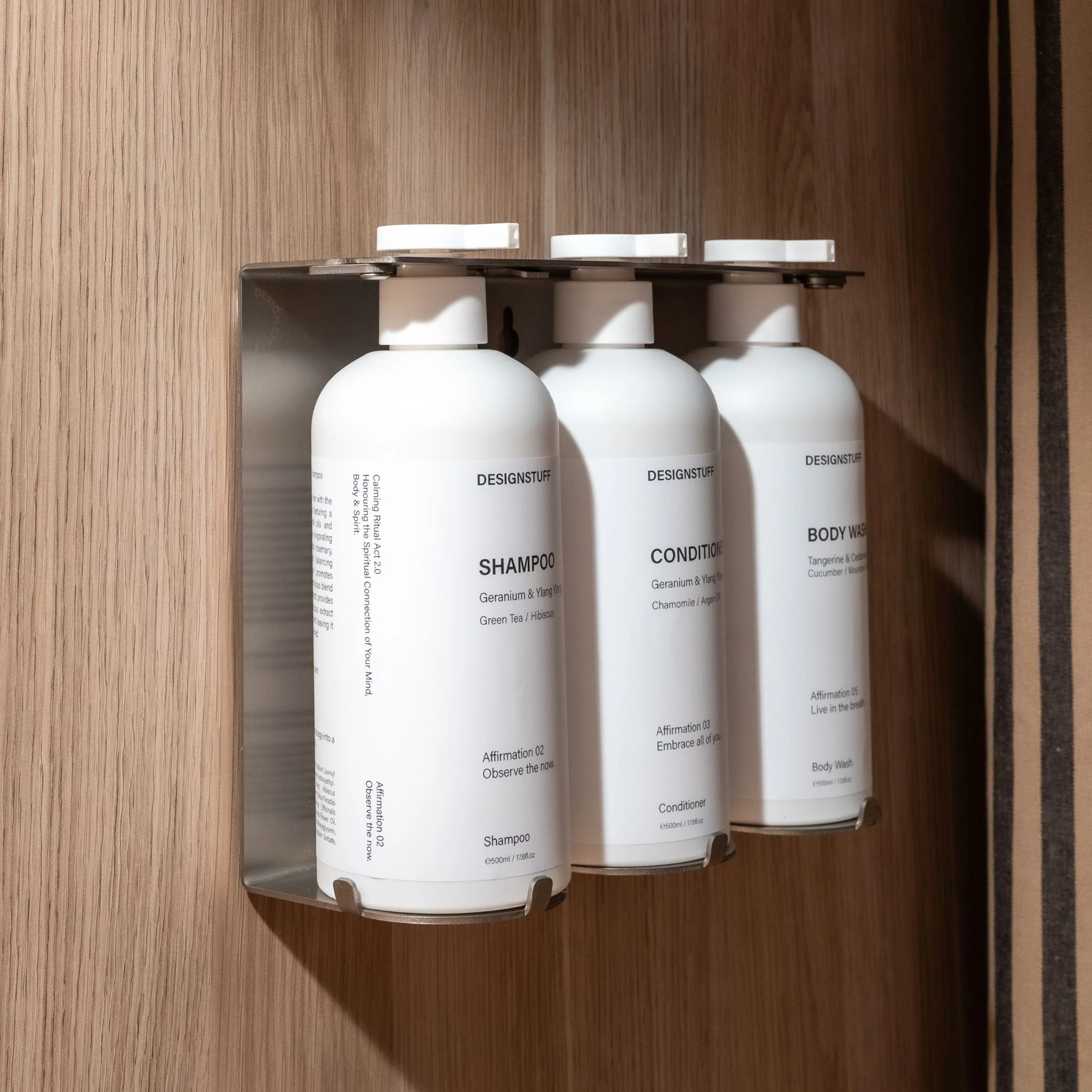 DESIGNSTUFF Lockable Soap Dispenser Holder, Triple 500ml, Brushed Steel - Image 4