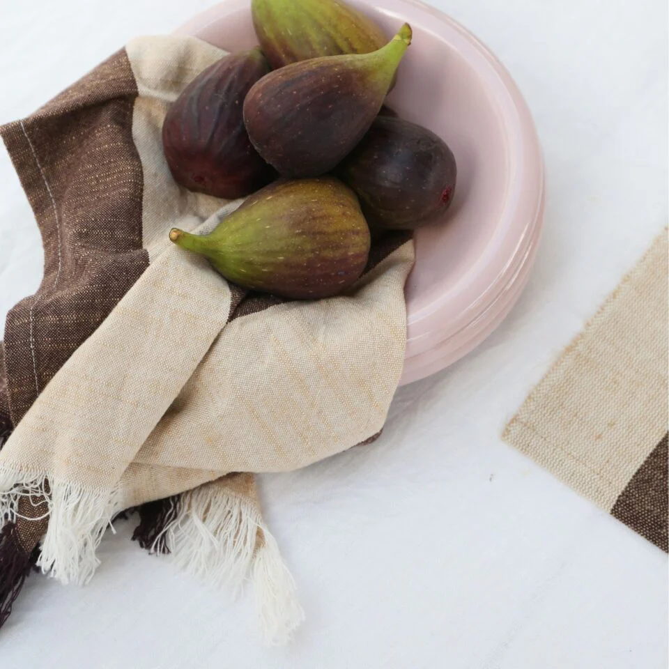 DESIGNSTUFF Napkin w/Fringe, Coffee Bean/Light Grey (Set of 2) - Image 6
