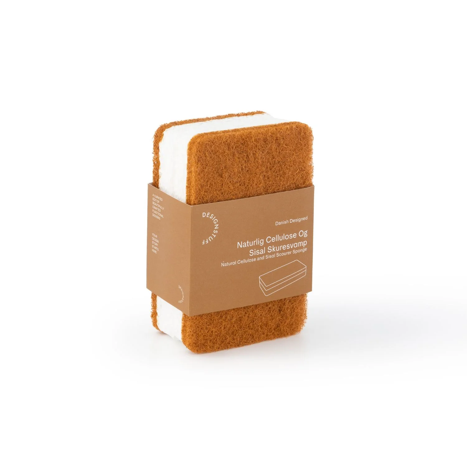 DESIGNSTUFF ETTA Natural Cellulose And Sisal Scourer Sponge, Cinnamon (Set of 2) - Image 5