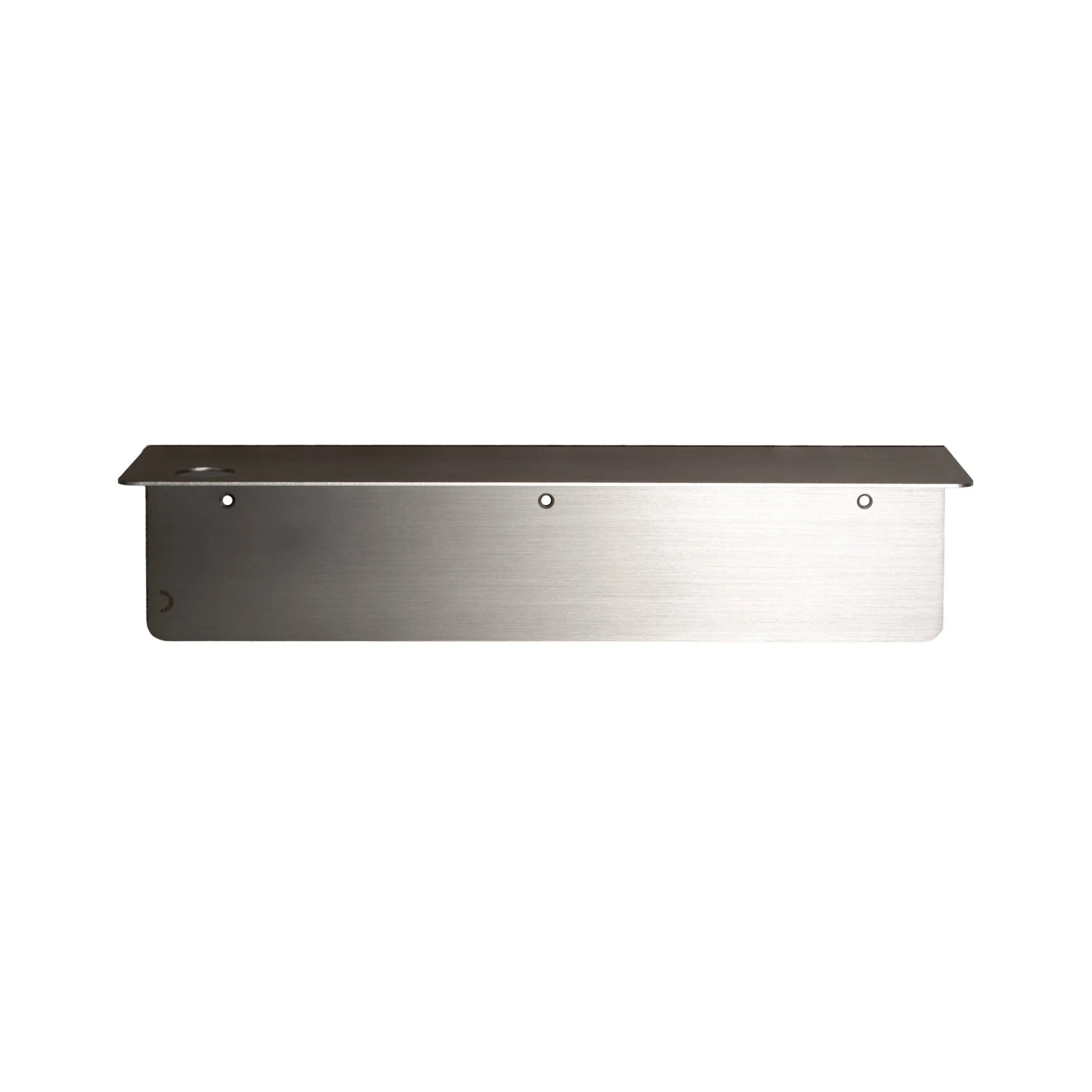 DESIGNSTUFF Shelf w/ Single Soap Dispenser Holder, Brushed Steel - Image 2