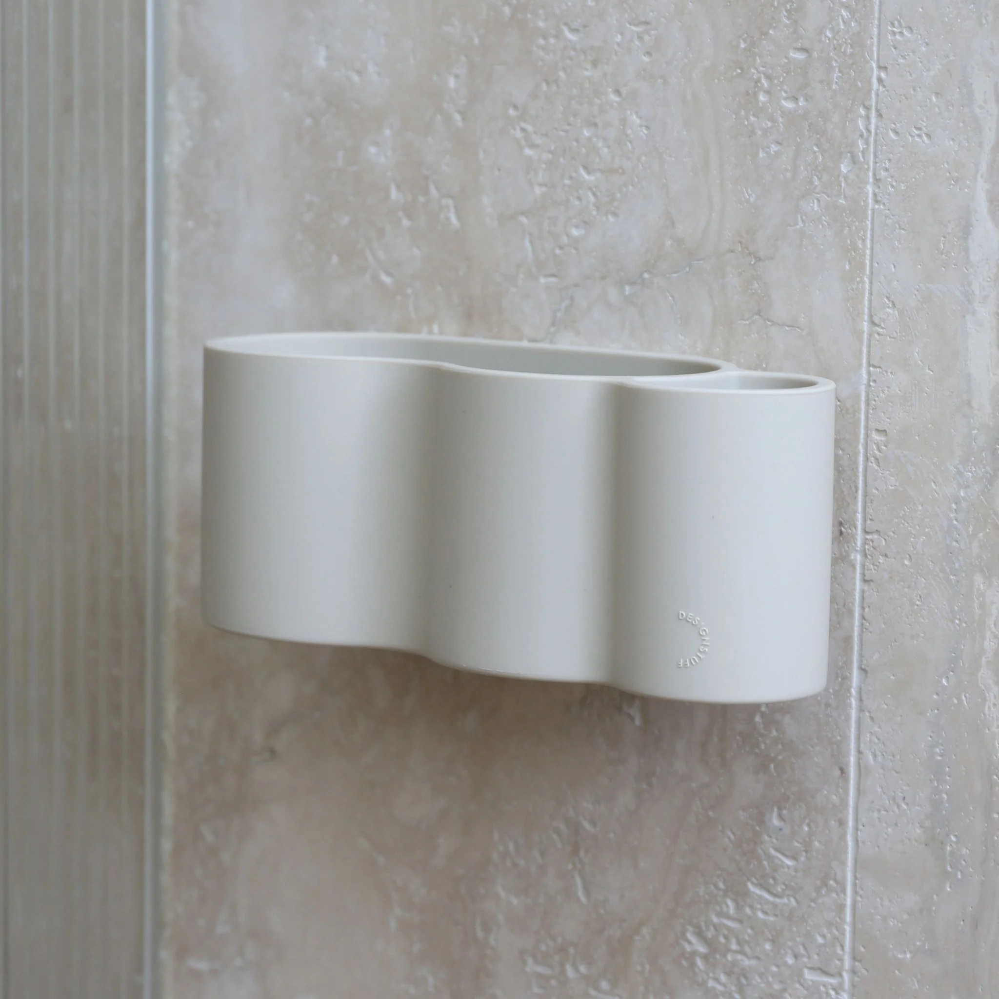 DESIGNSTUFF CURV Shower Caddy, Silicone/Adhesive, White - Image 4