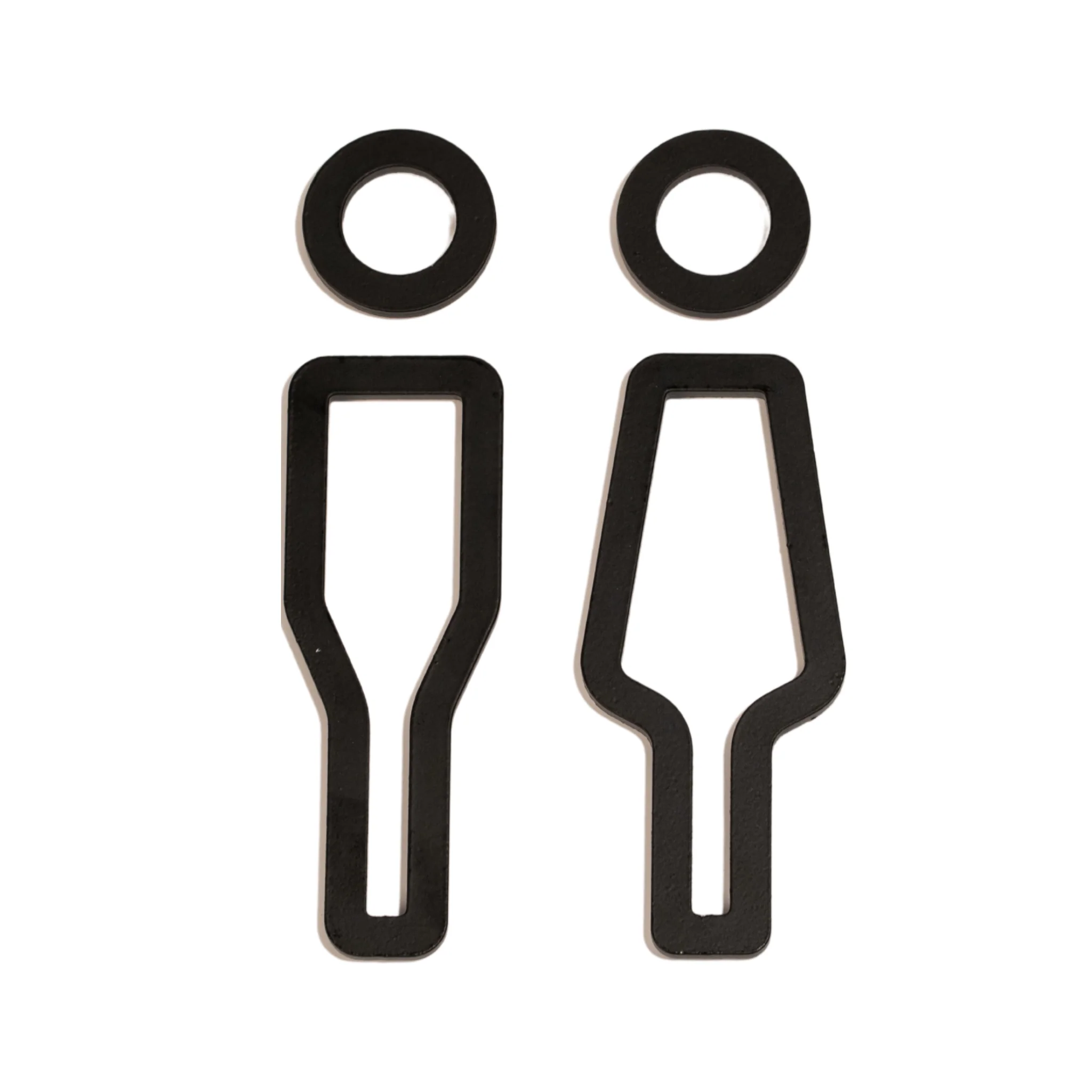 DESIGNSTUFF Signage, Restroom, Her/Him, Black - Image 2