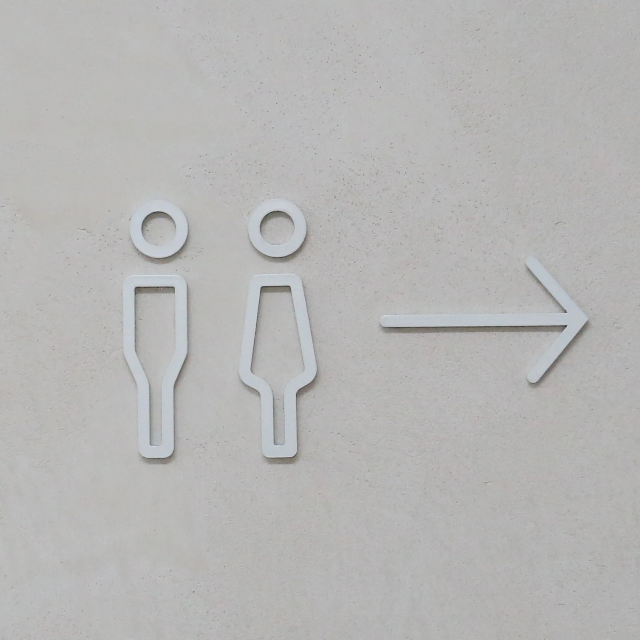 DESIGNSTUFF Signage, Restroom, Her/Him, White - Image 3